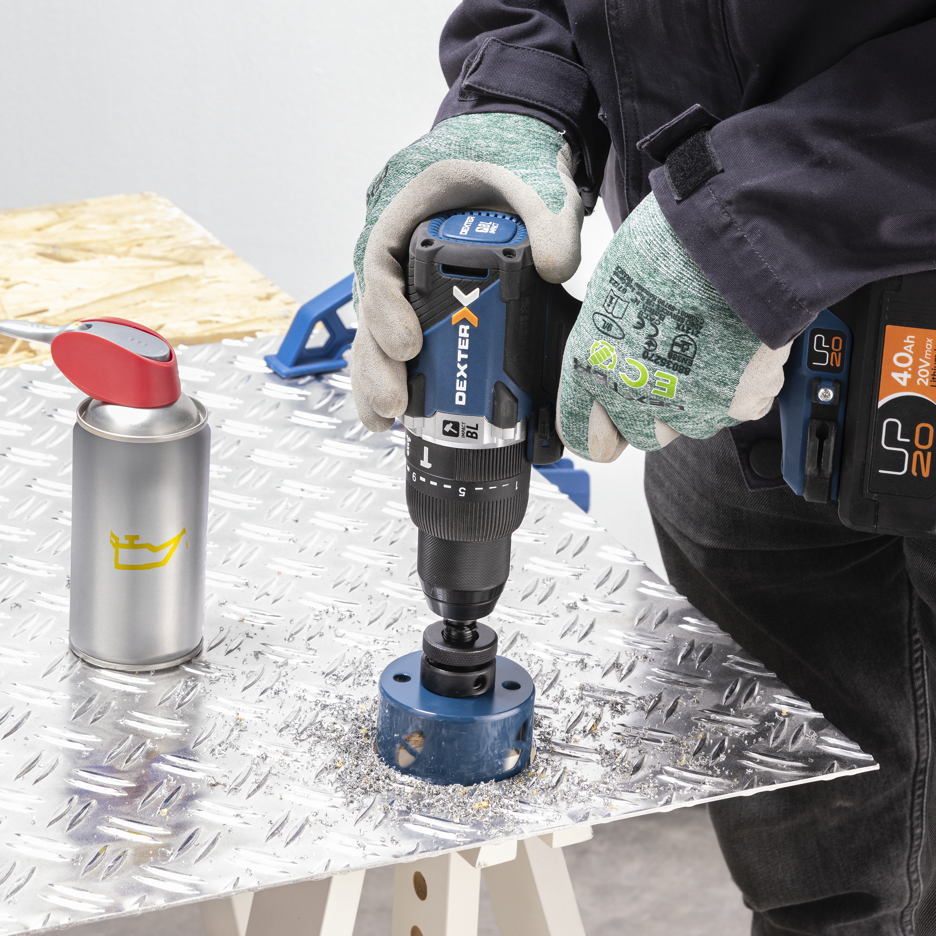 Sierra de corona metal, madera DEXTER- 74 mm - 2