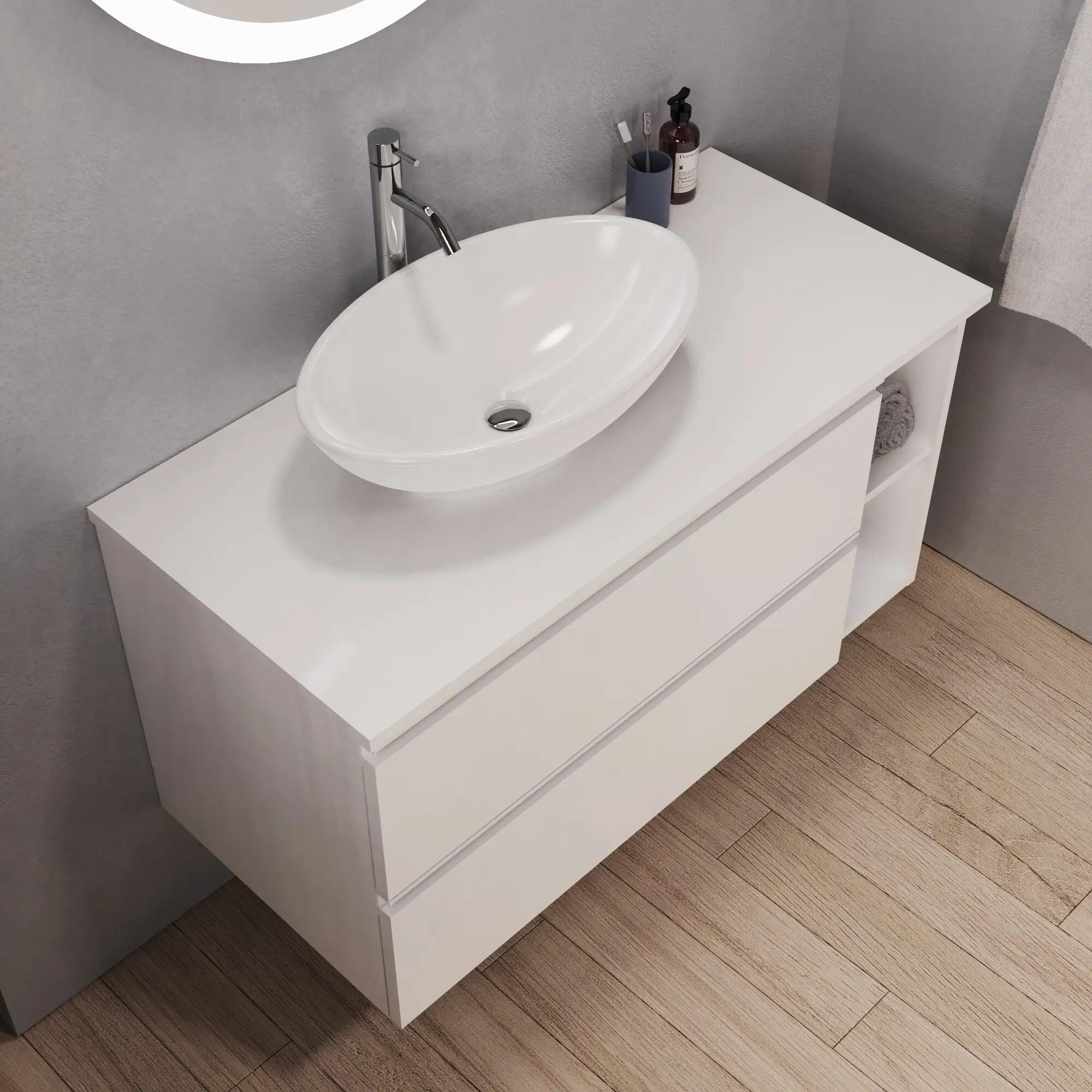 Tampo para lavatório 100x46x2 cm branco Módulos - 4