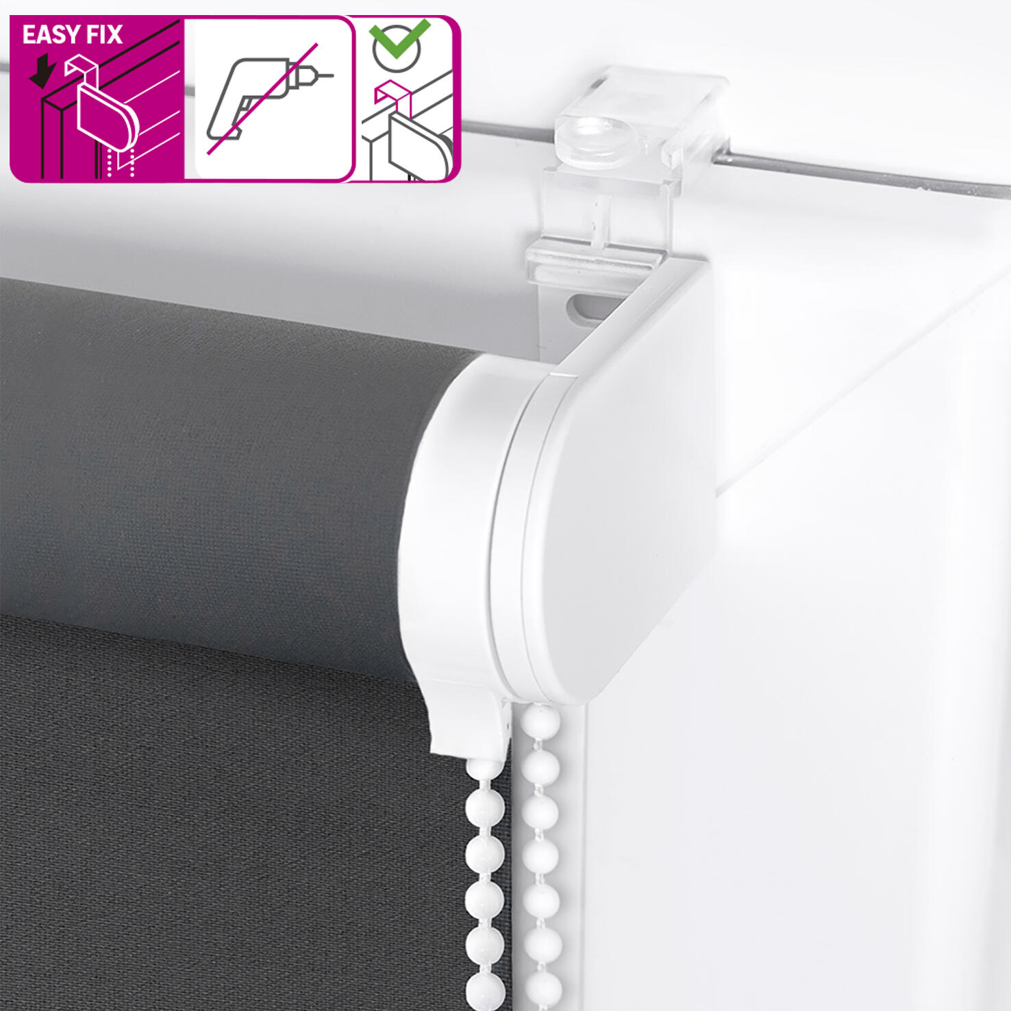 Estore de rolo blackout 45 x 190 cm mambo cinza Inspire - 4