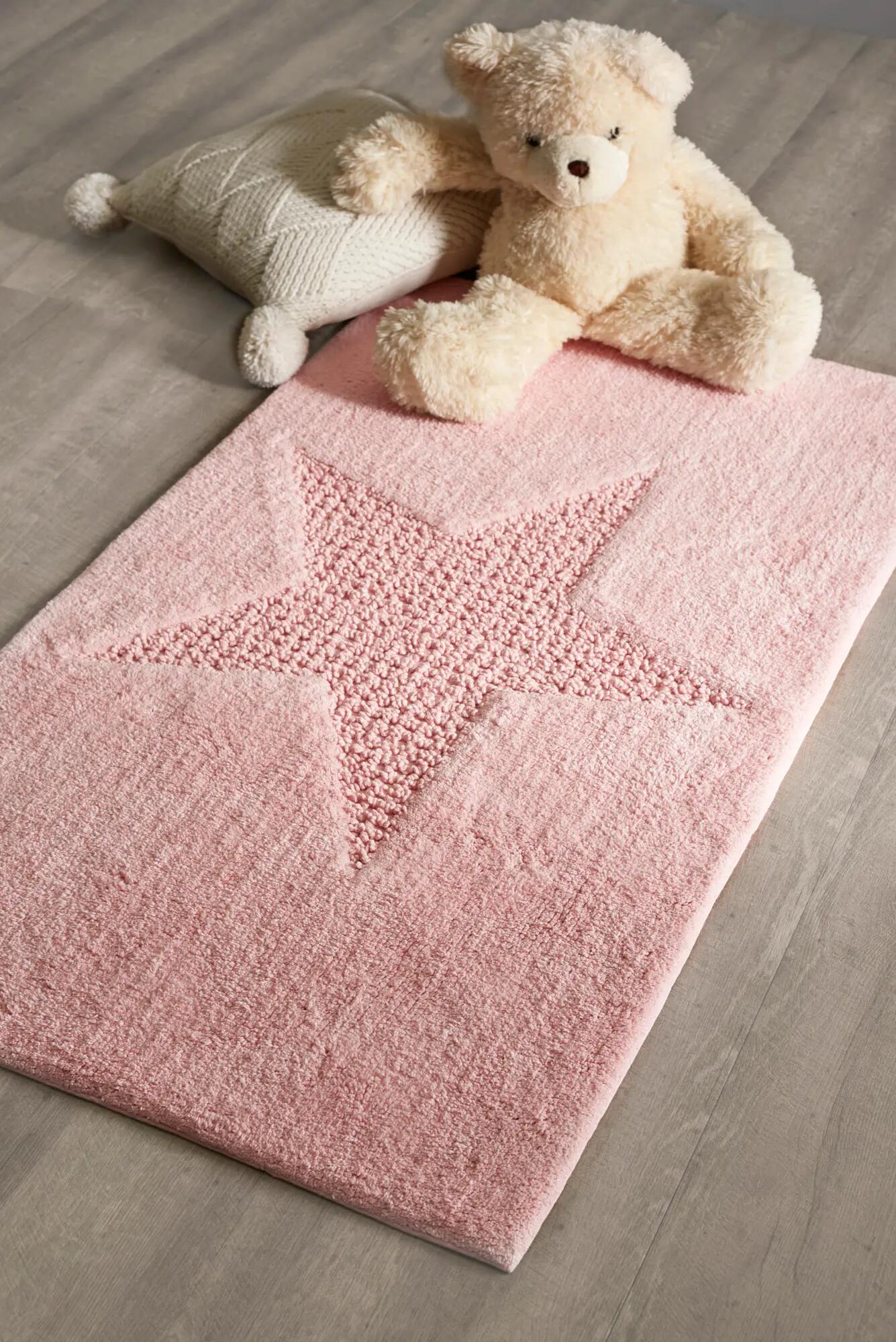 Alfombra infantil star 120x170 cm de color rosa