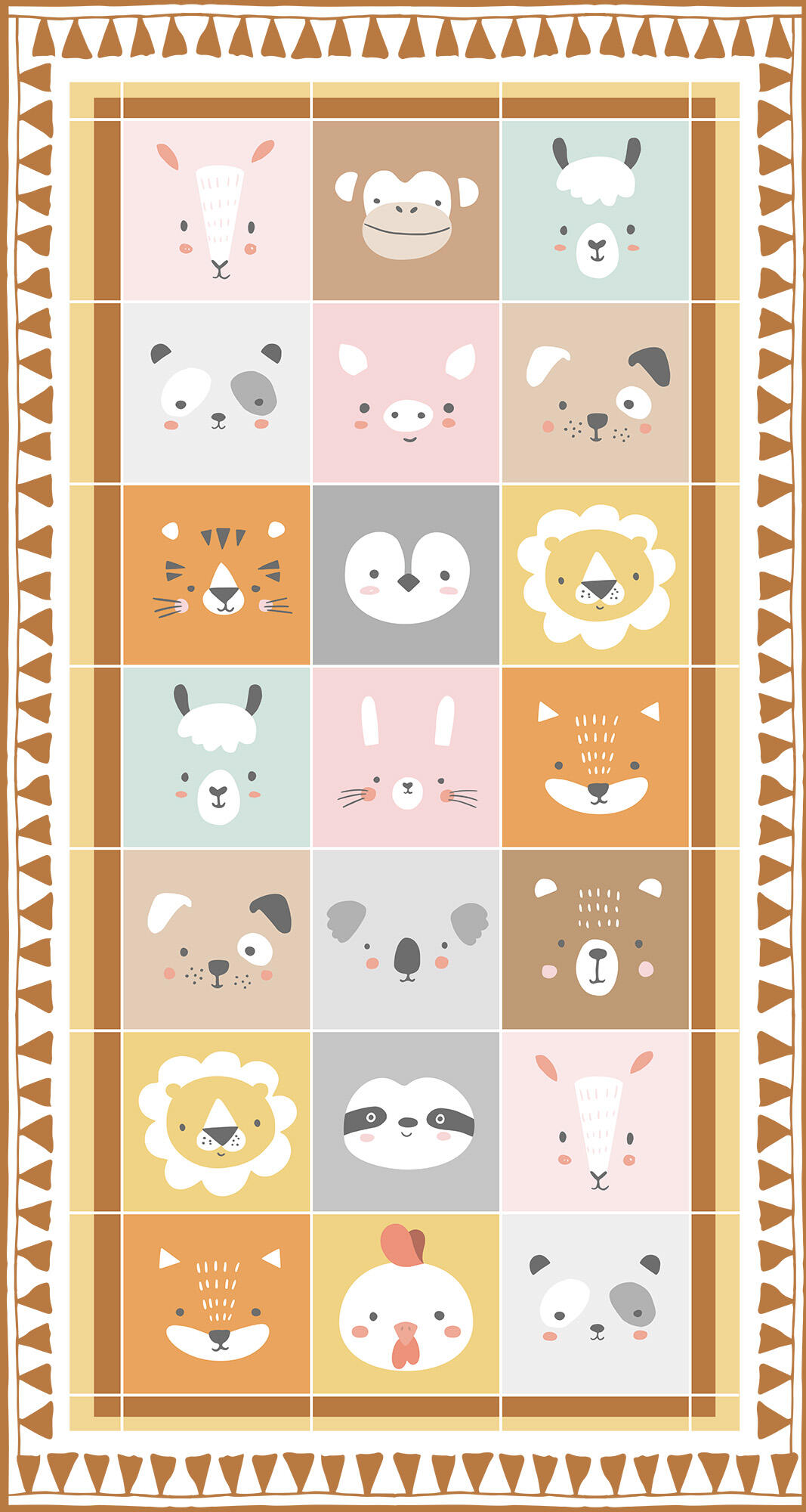 Alfombra pie de cama exterior/interior pvc tejido plano base antideslizante animal hydrauli multicolor 80x150cm