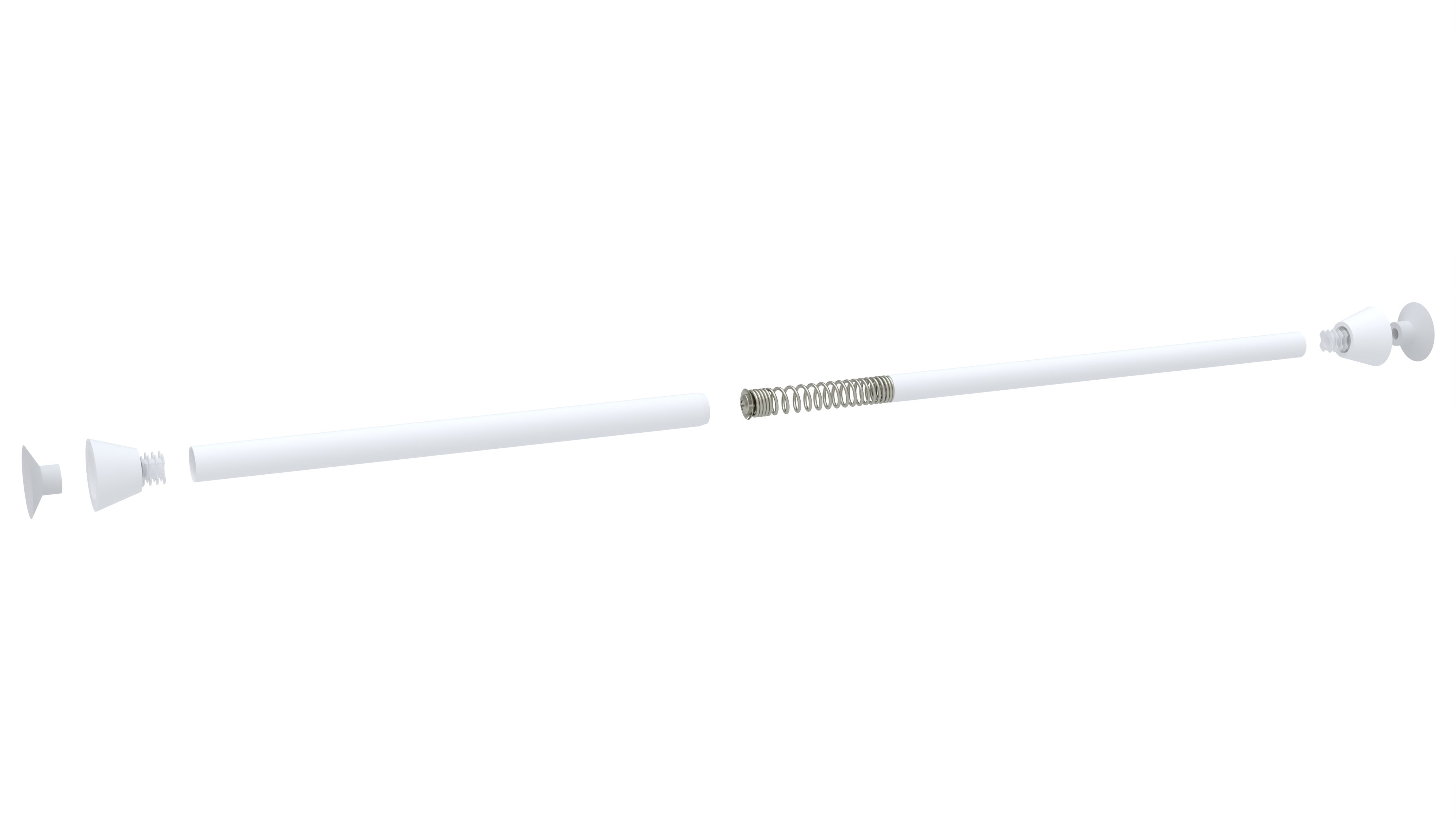 Kit de tringle à rideaux sans perçage blanc Entremur, L.120 - 210 cm, diam.20 mm - 3
