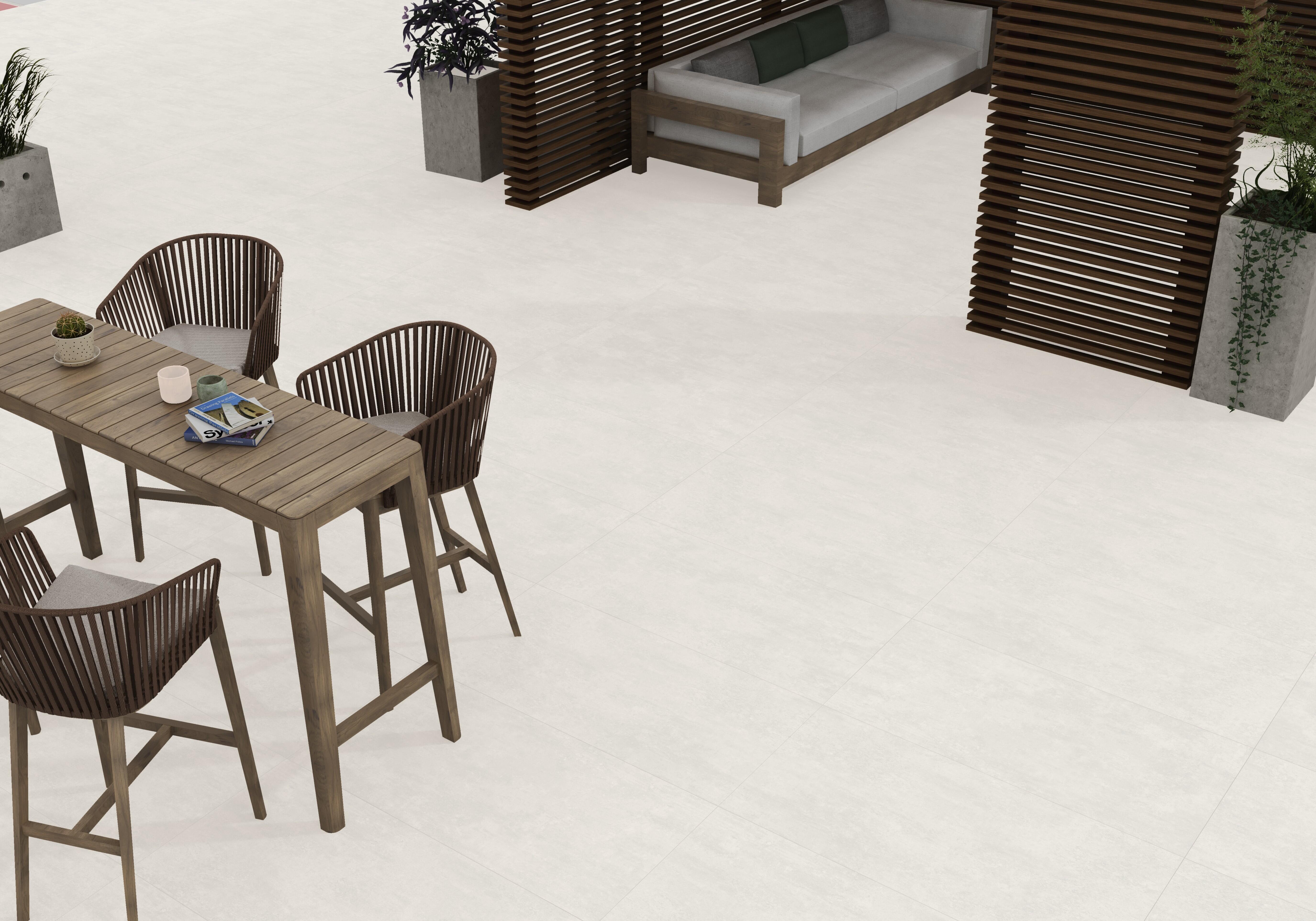 Suelo porcelánico martins efecto cemento blanco 60x120 cm c3 artens