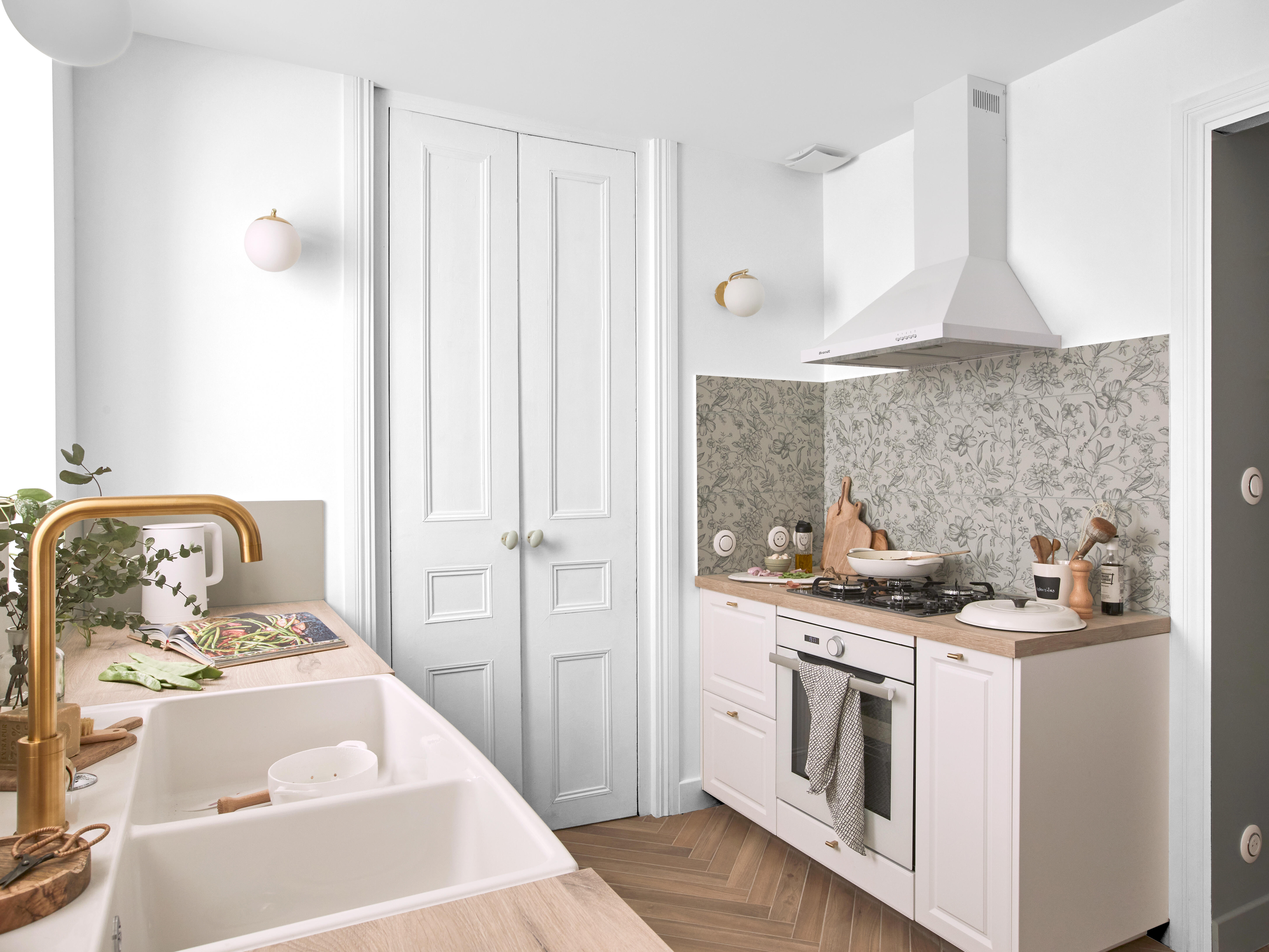 Peinture mur, boiserie blanc satin LUXENS Cuisine et bain 2L - 3