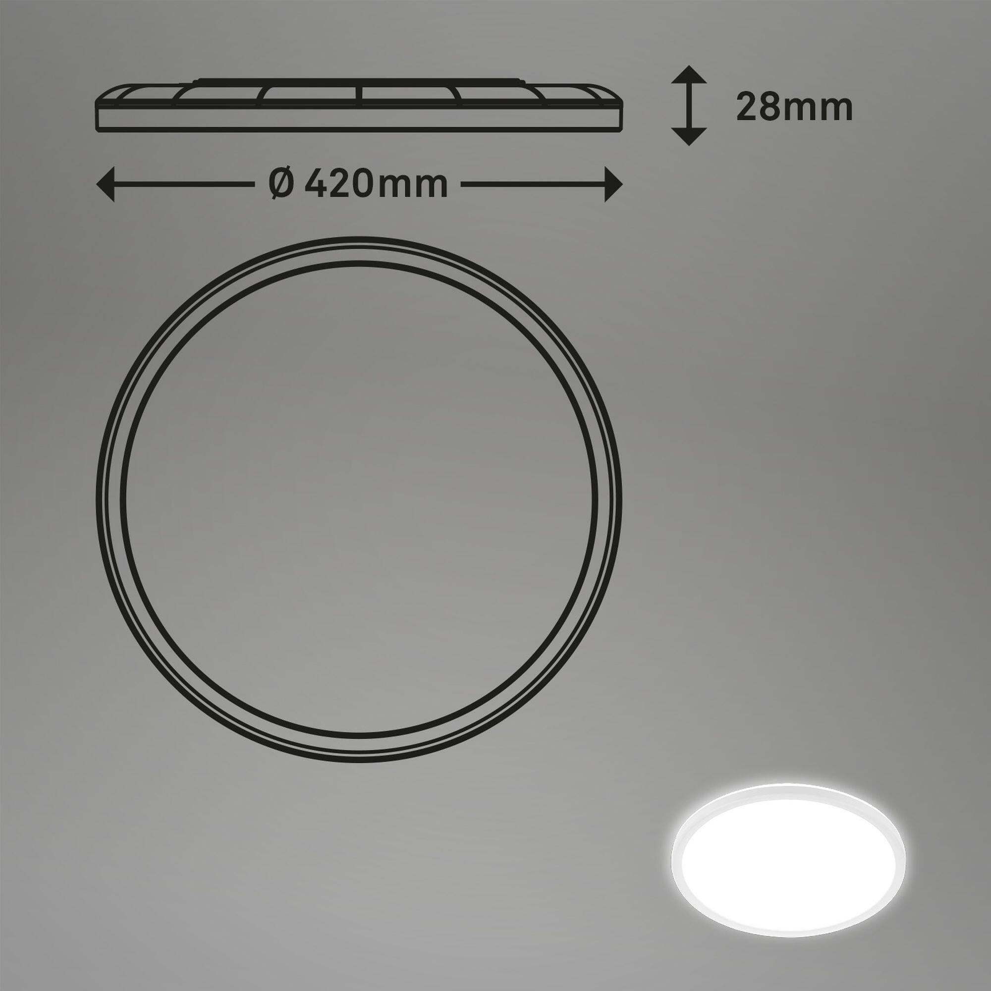 Plafón LED redondo blanco pantalla acrílica 3000 lm luz neutra 4000K ø42 cm IP20 - 3