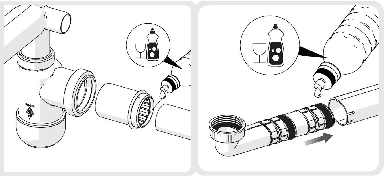 Jak mogę ułatwić montaż syfonu oszczędzającego miejsce EQUATION? - 1