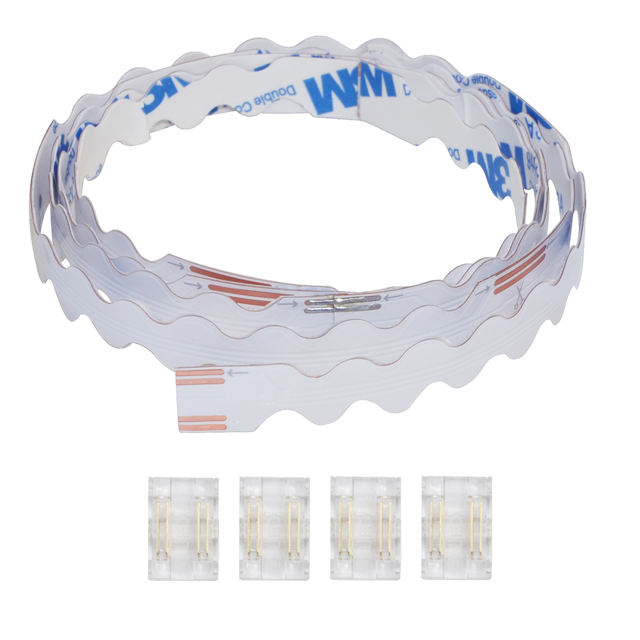 Lot connecteur pliable 1m + 4 clips pour Ruban LED Cutflexi ou Albo INSPIRE
