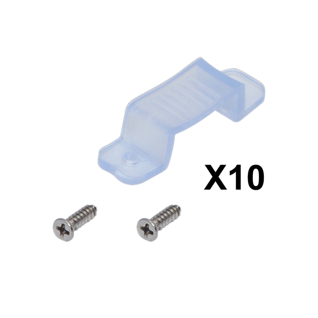 Pack de 10 clips de fijación para tira LED