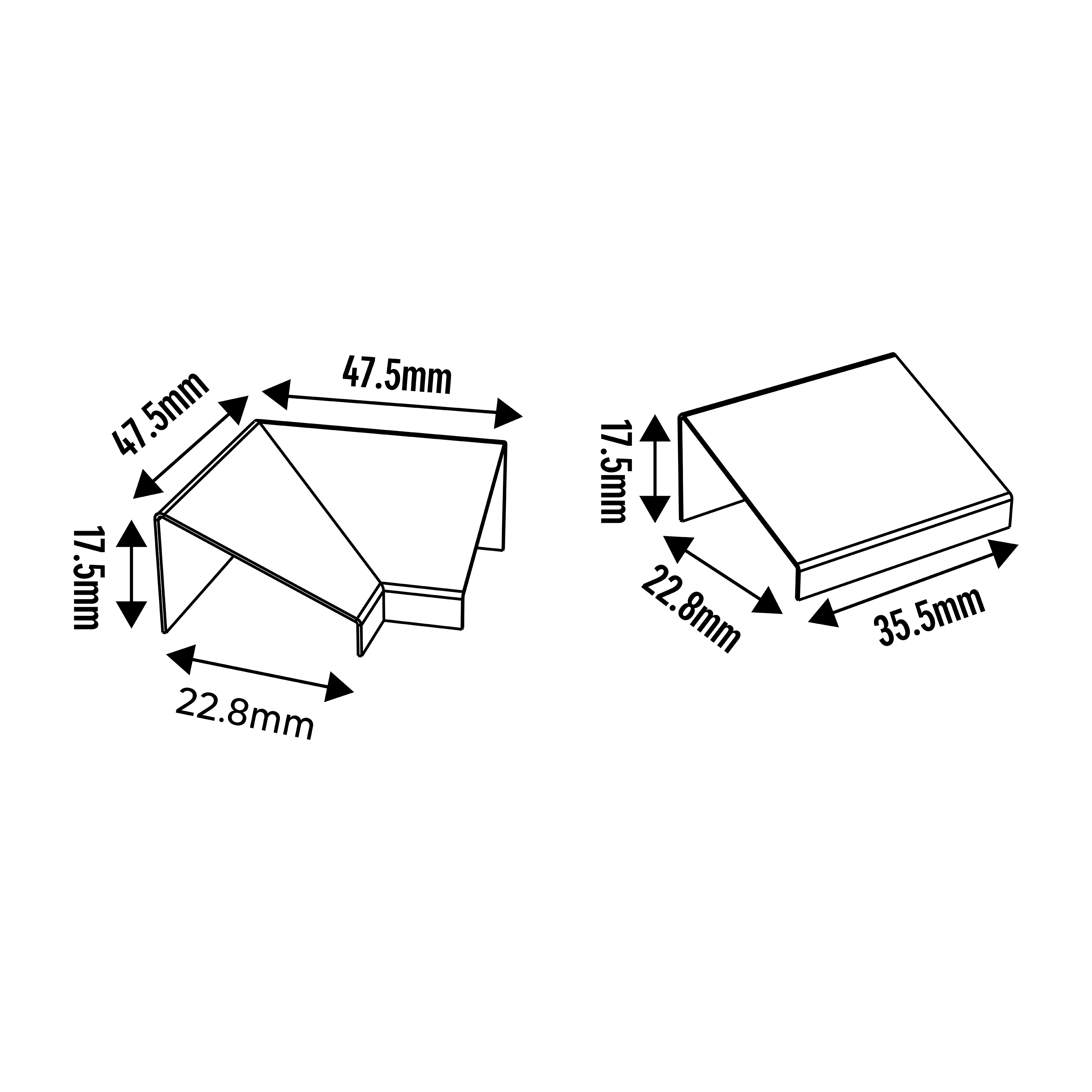 Lot 2 connecteurs pour profilé d'angle pour ruban LED Cutflexi INSPIRE - 5