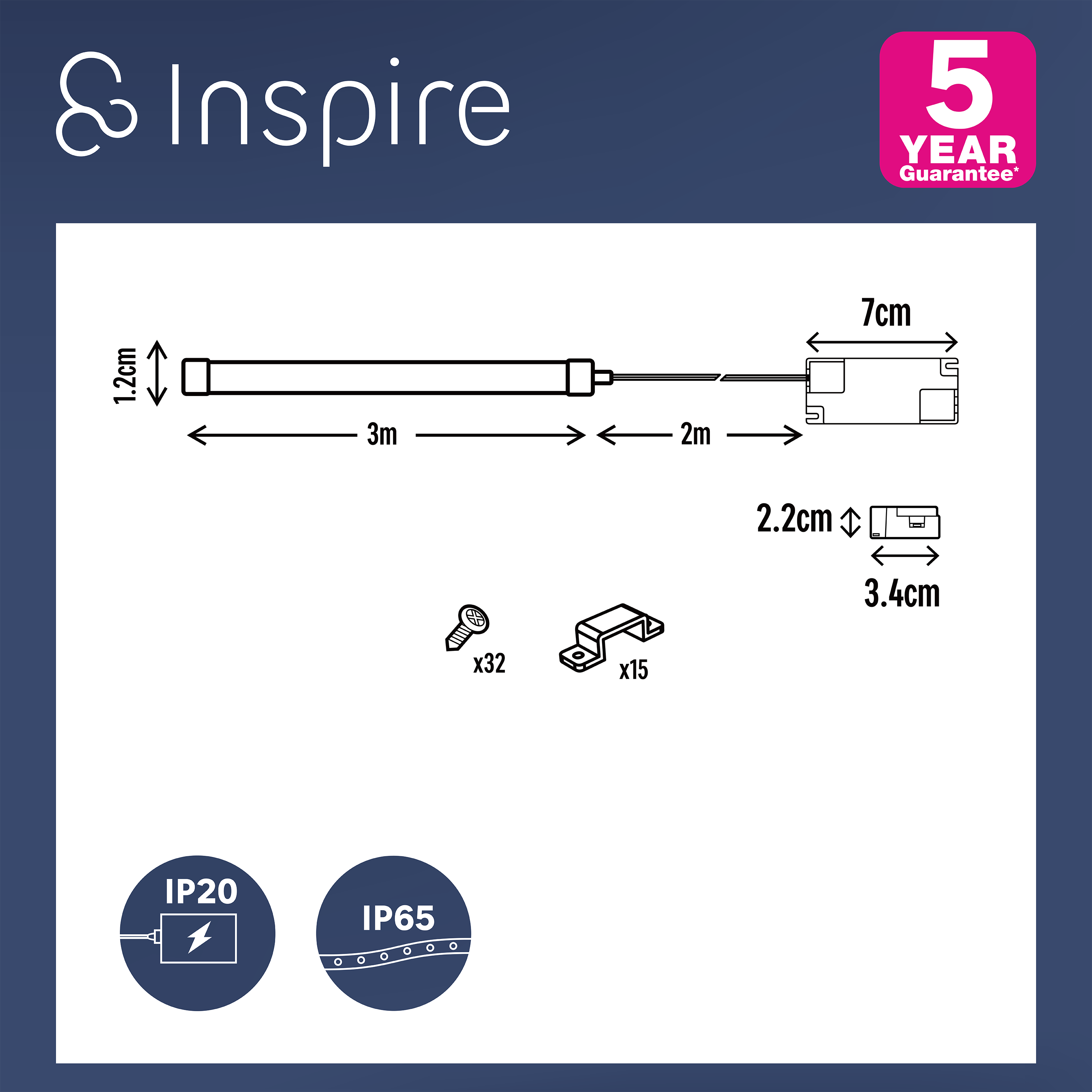 Taśma LED Cob Melti IP65/IP20 3 m Inspire - 6