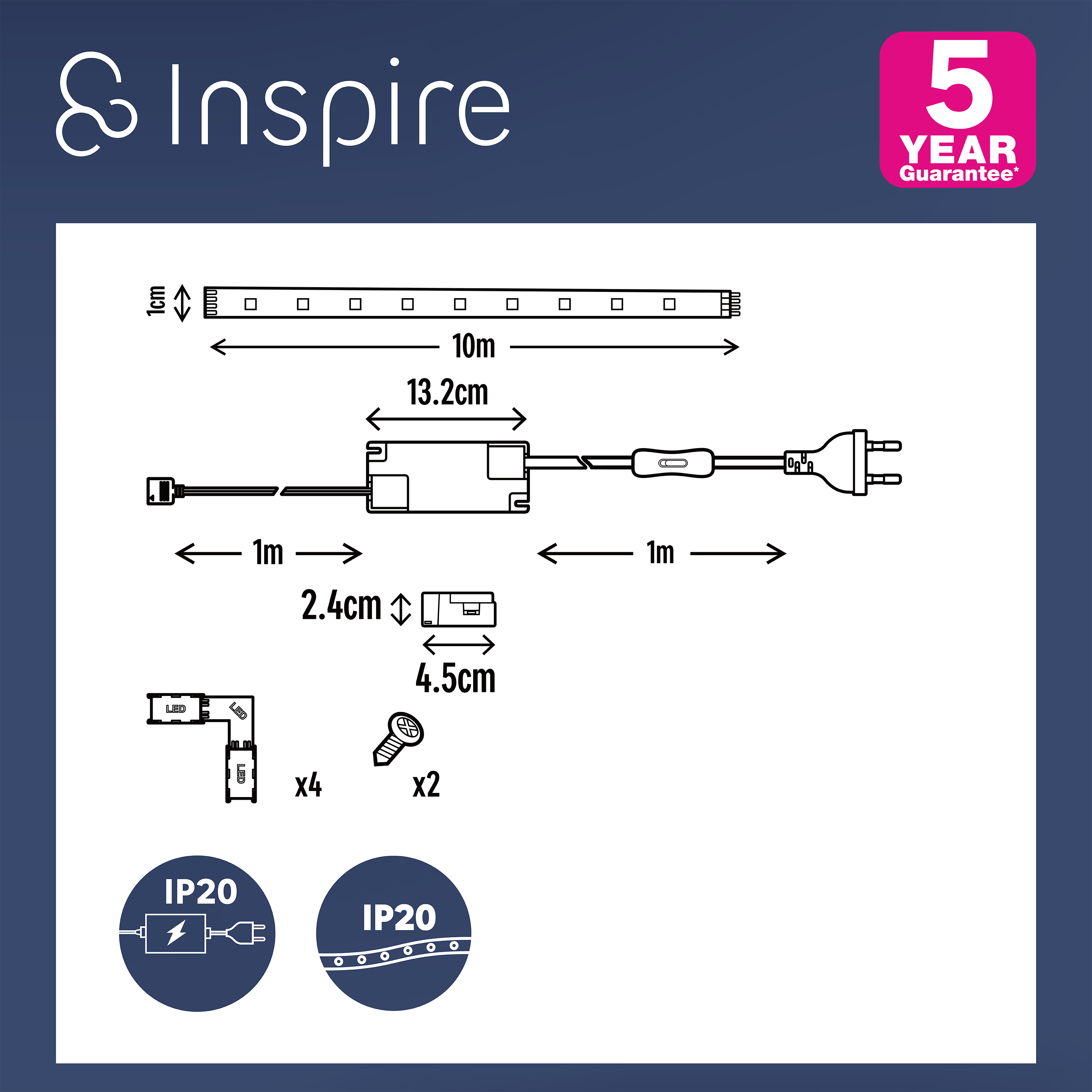 Kit ruban LED L.10m, blanc neutre 4000 Kelvins, 620 Lumens/m, Cutflexi INSPIRE - 5