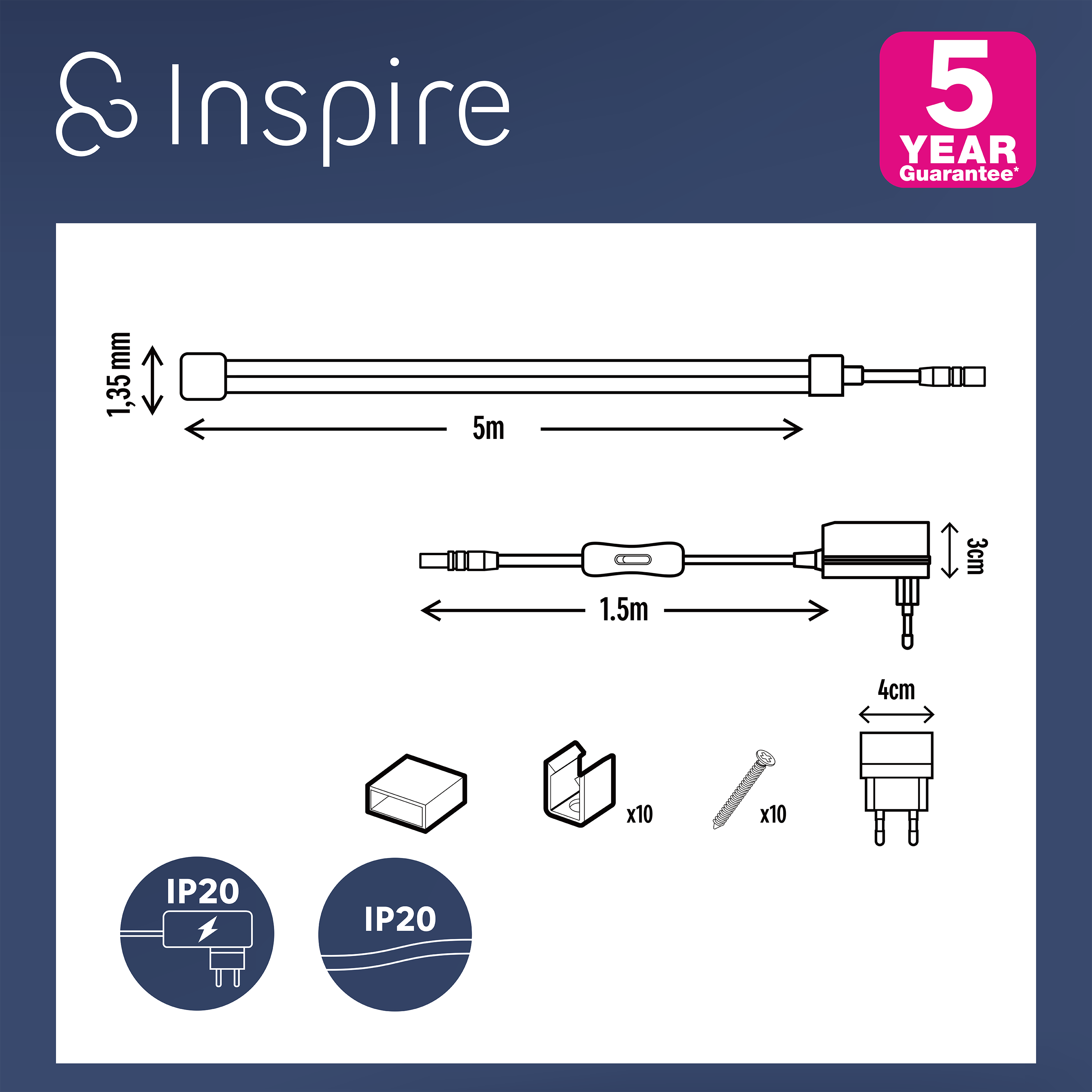 Kit ruban LED Néon L.5m blanc neutre 4000 Kelvins, Tiopi INSPIRE - 4