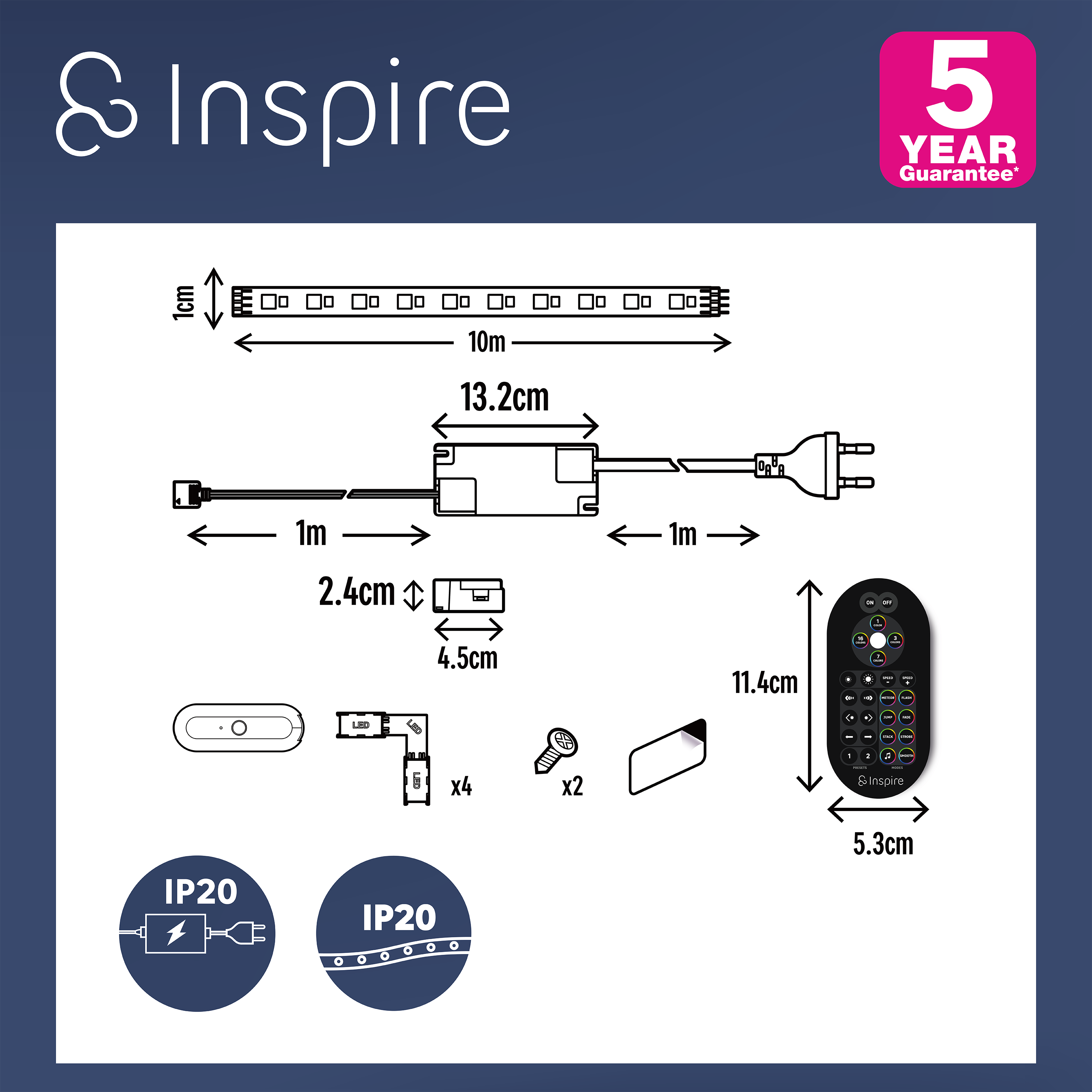 Kit ruban Led L.10m RGBW IC couleurs dynamiques/synchro musique Cutflexi INSPIRE - 4