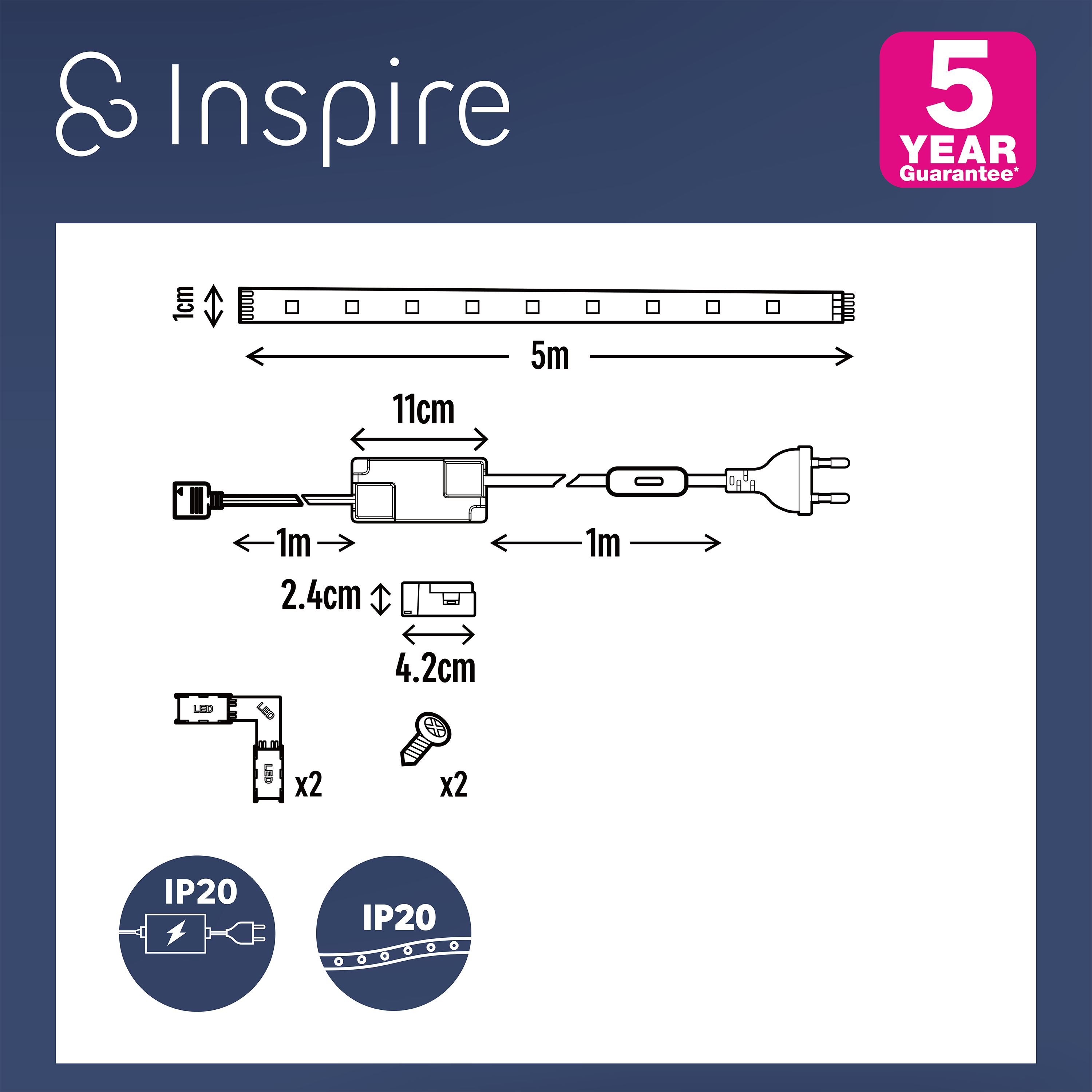 Kit ruban LED L.5m, blanc neutre 4000 Kelvins, 620 Lumens/m, Cutflexi INSPIRE - 4