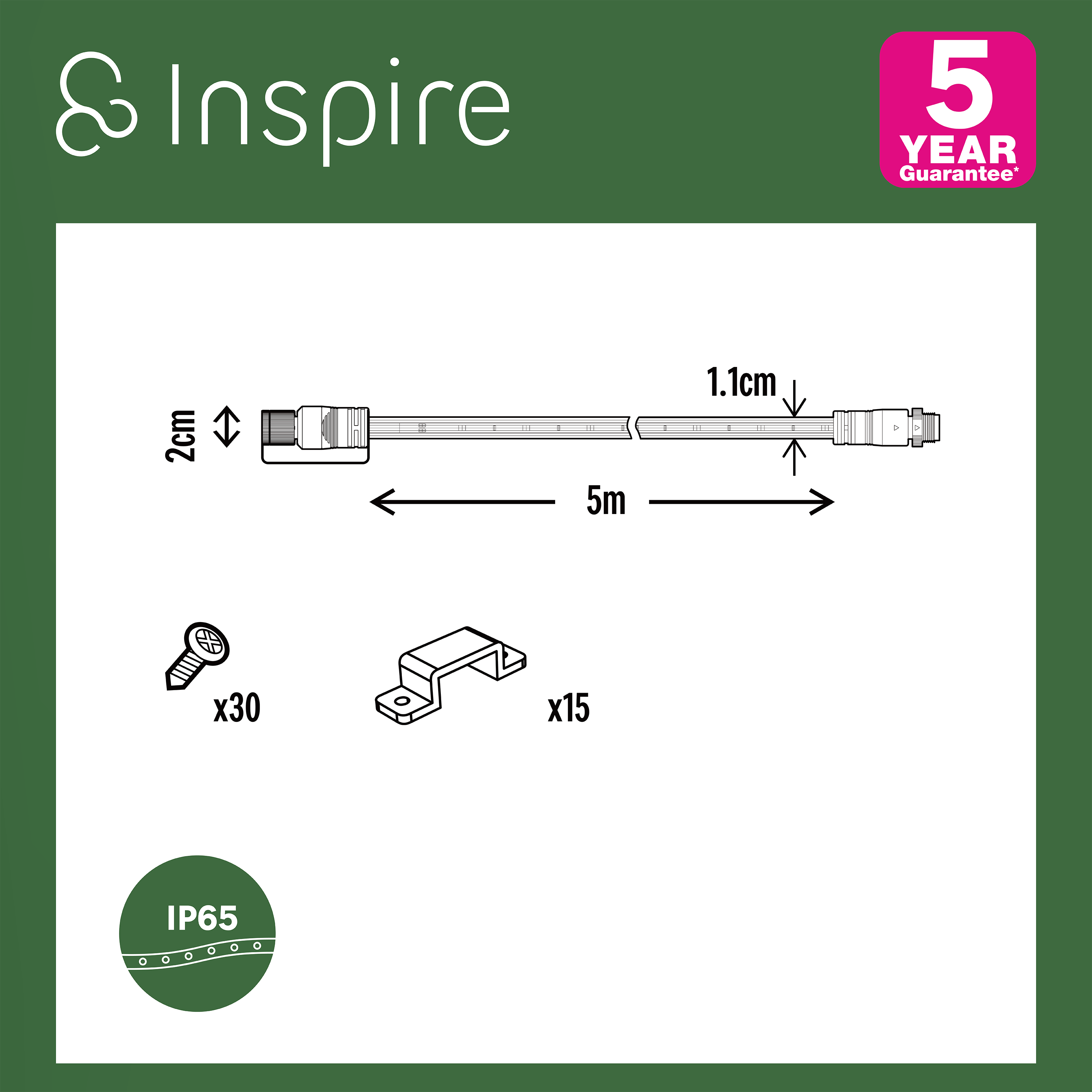 Extension ruban LED extérieur Flexout IP65 L.5m blanc neutre, 1000 Lm/m, INSPIRE - 6