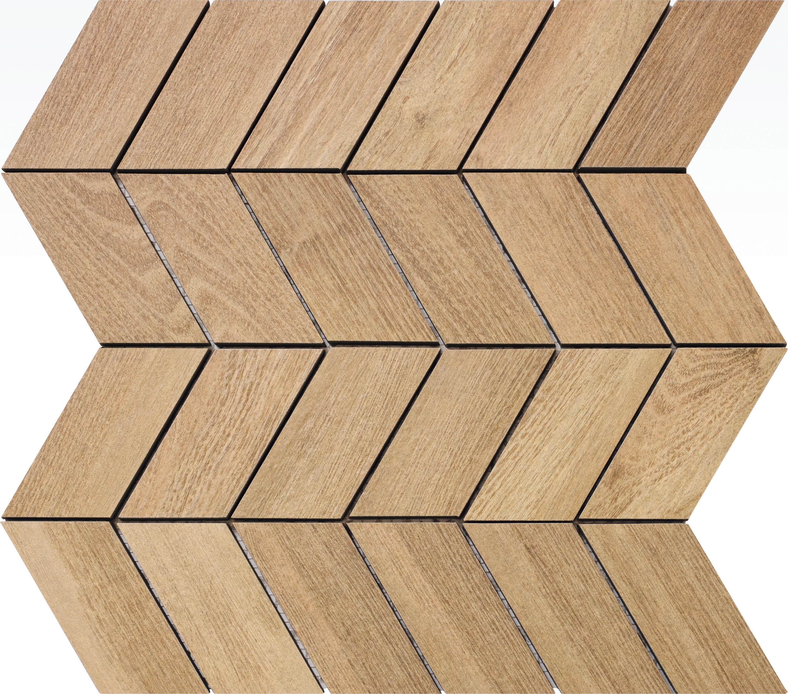 Azulejo mosaico gres porcelánico balade efecto madera marrón 24.9x30.2 cm artens