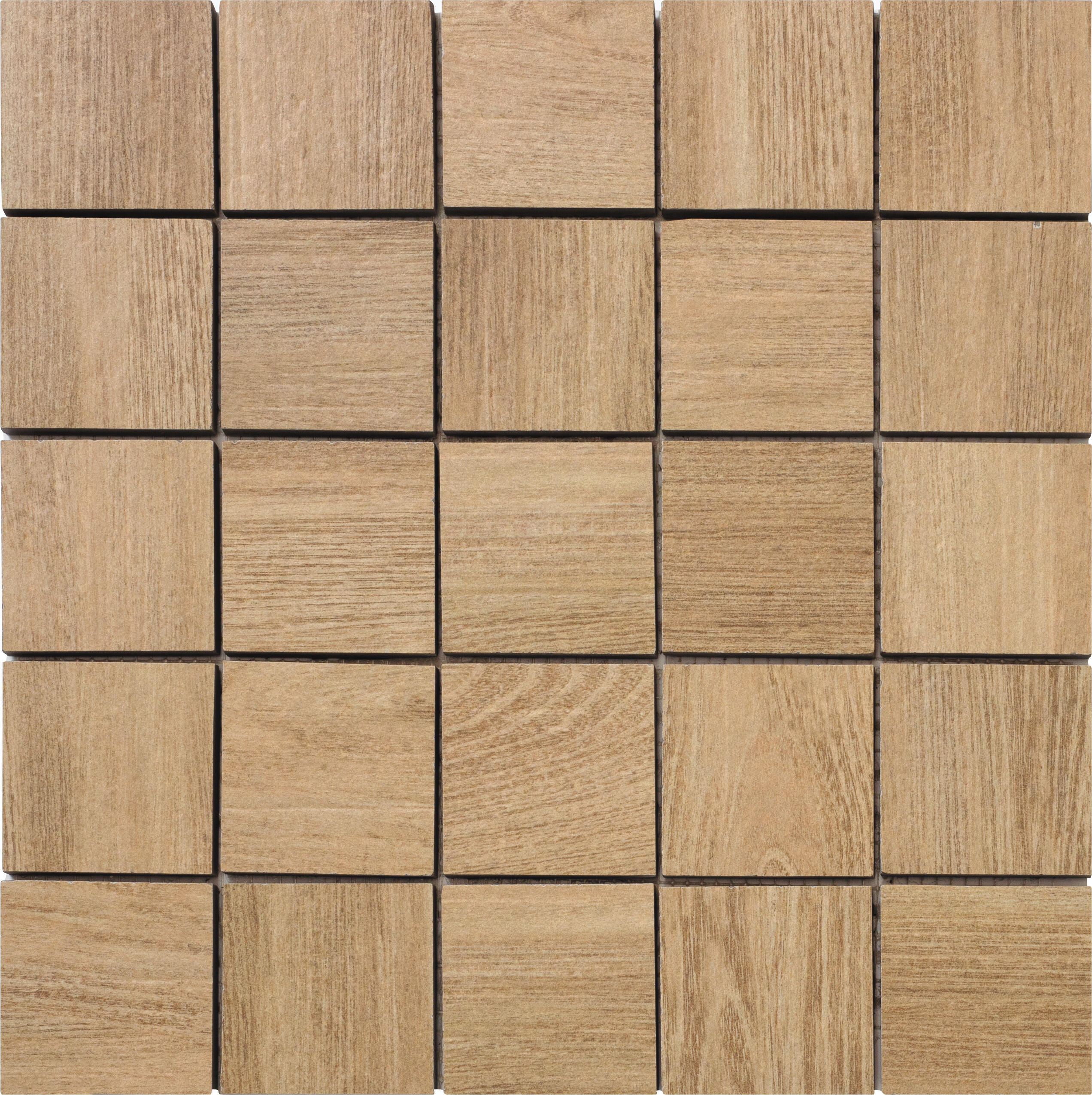 Azulejo mosaico porcelana balade efecto madera marrón 29.7x29.7 cm artens