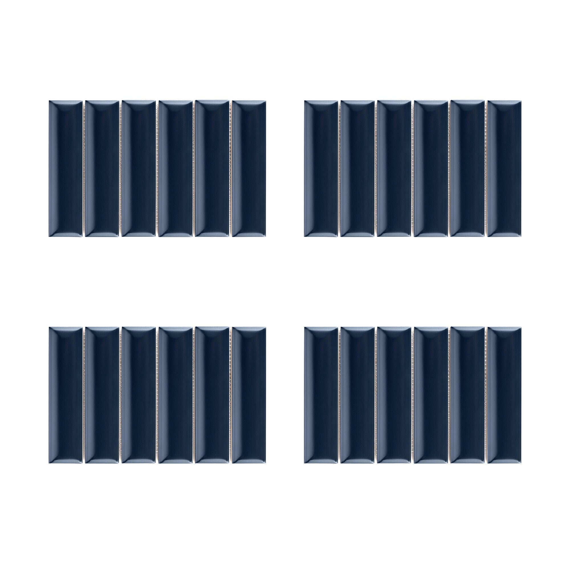 Mosaico in ceramica Bump blu opaco L 31.5 x L 20cm x Sp. 13 mm - 5