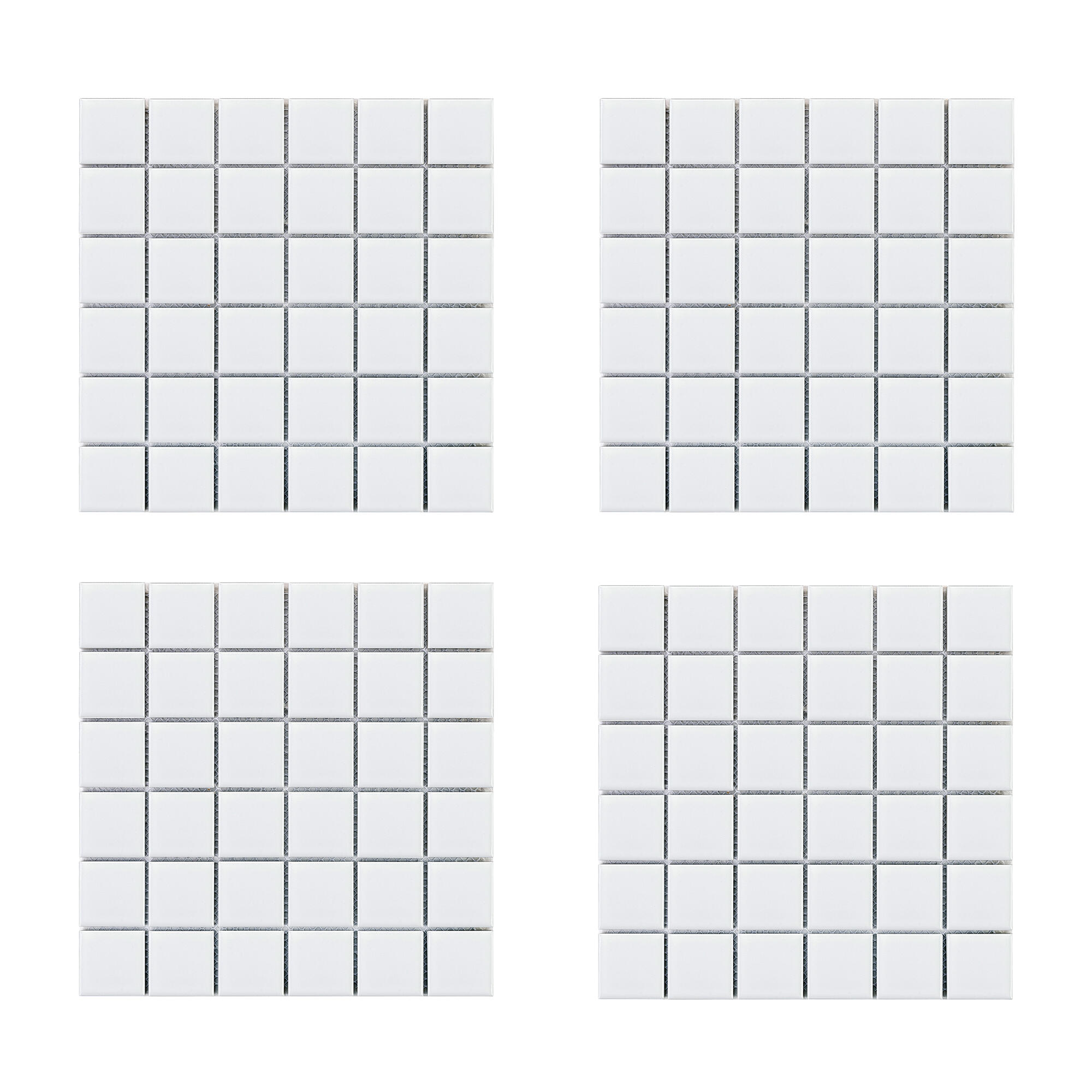 1 plaque de mosaïque Kiel porcelaine blanc 30.3 x 30.3 cm ARTENS - 8