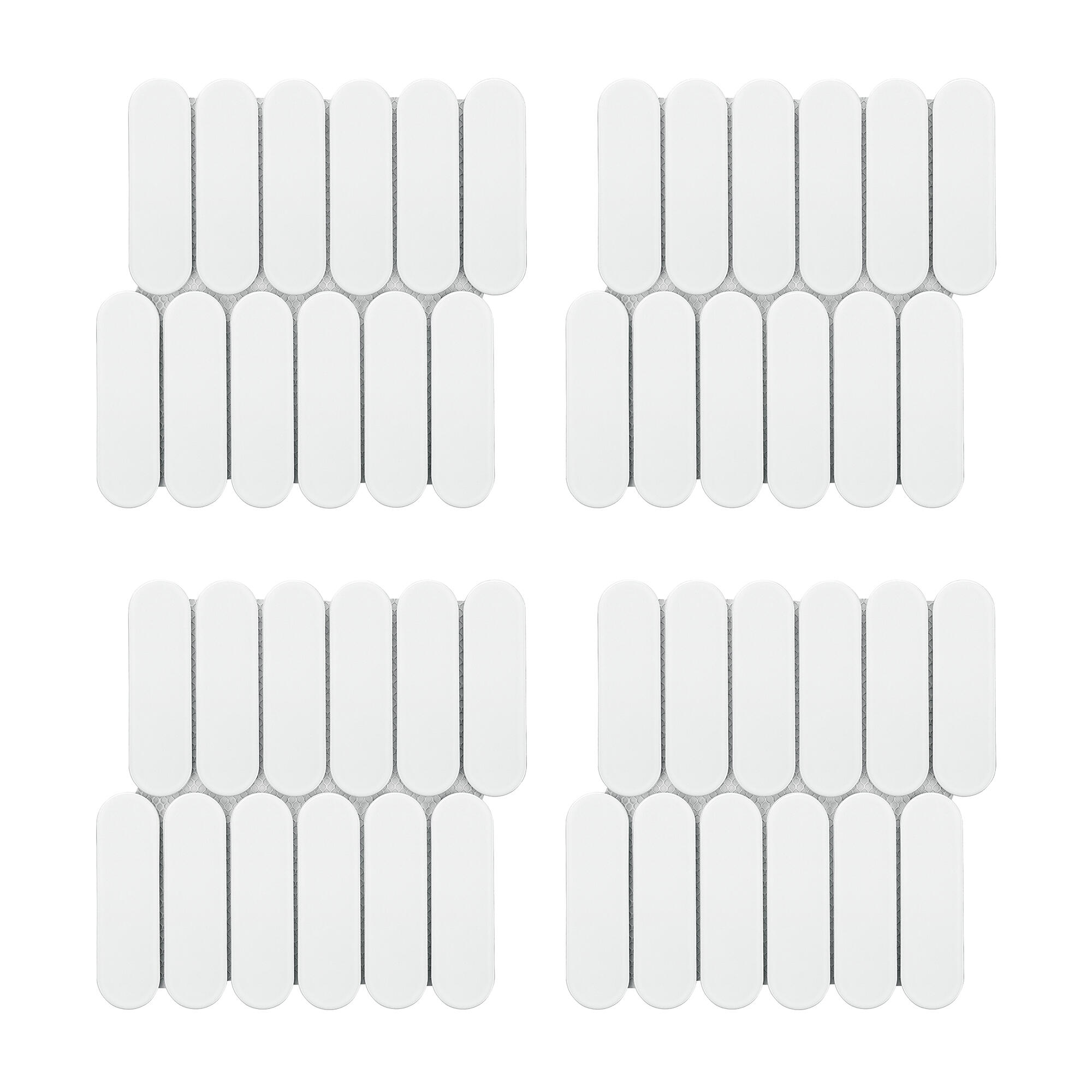 1 plaque de mosaïque mur Gelule porcelaine blanc 29.6 x 29 cm ARTENS - 8