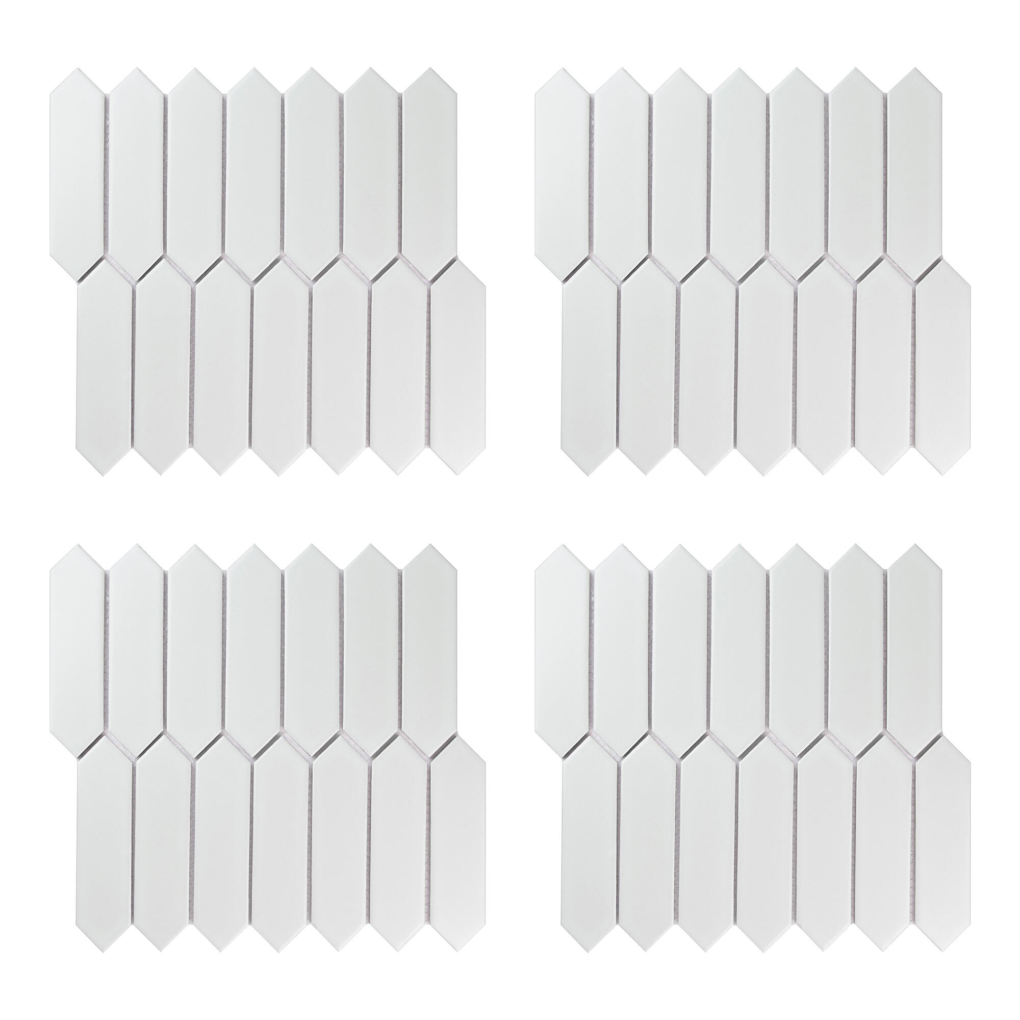 1 plaque de mosaïque Orom porcelaine blanc 28.4 x 26.6 cm ARTENS - 7