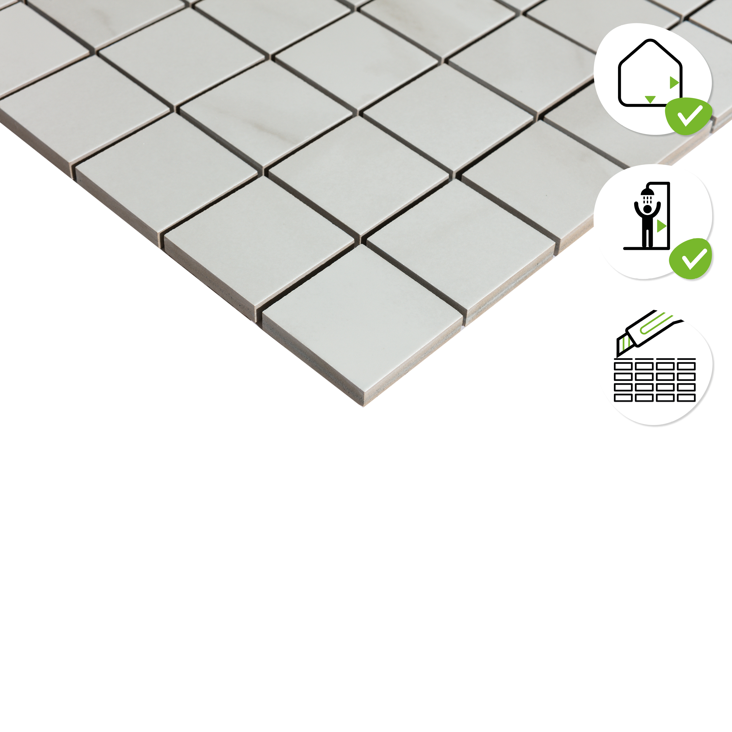Mosaïque mur Marmi porcelaine effet marbre blanc 0.0 x 0.0 cm ARTENS - 5