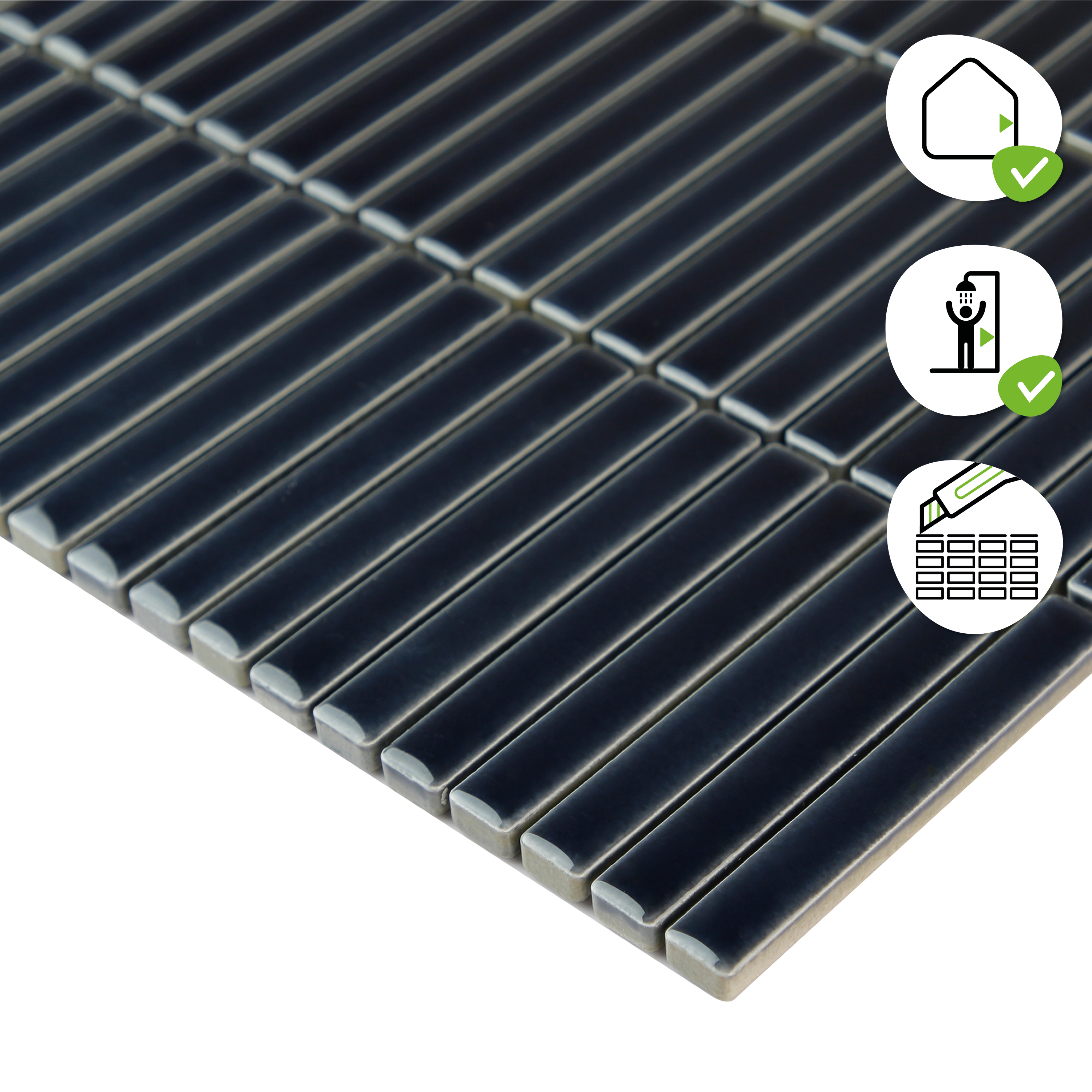 Mosaico in porcellana Citia S blu lucido L 30.6 x L 28cm x Sp. 8 mm - 6