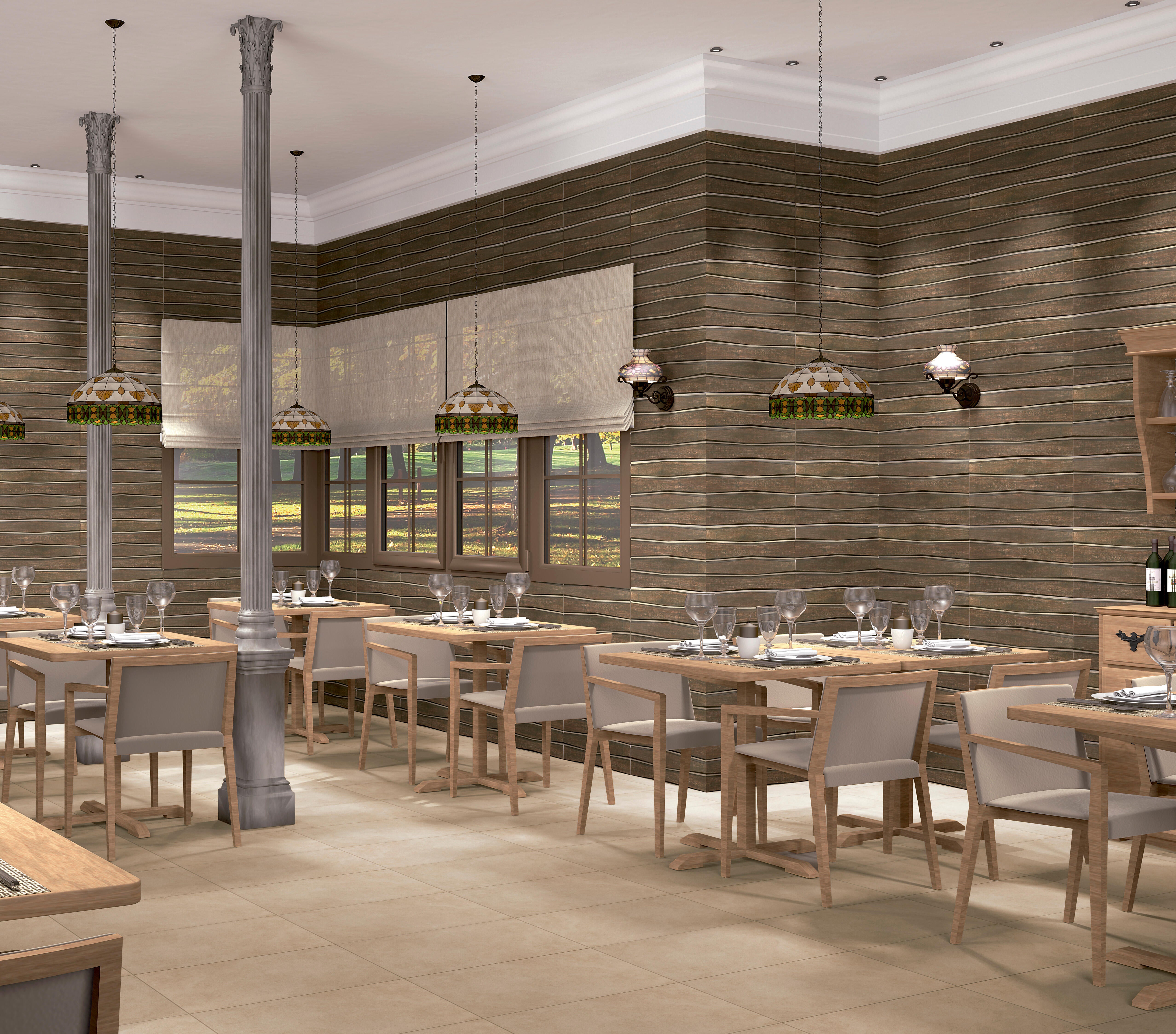 Azulejo porcelánico flandes efecto madera marron y beige 31x56 cm