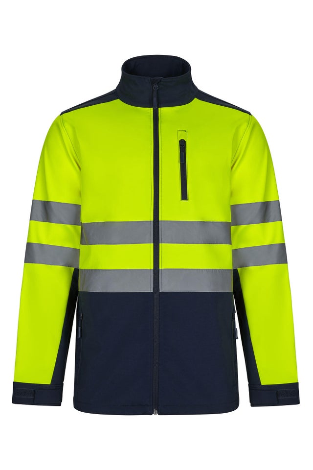 Casaco soft shell alta visibilidade azul/amarelo fluorescente Velilla tamanho M