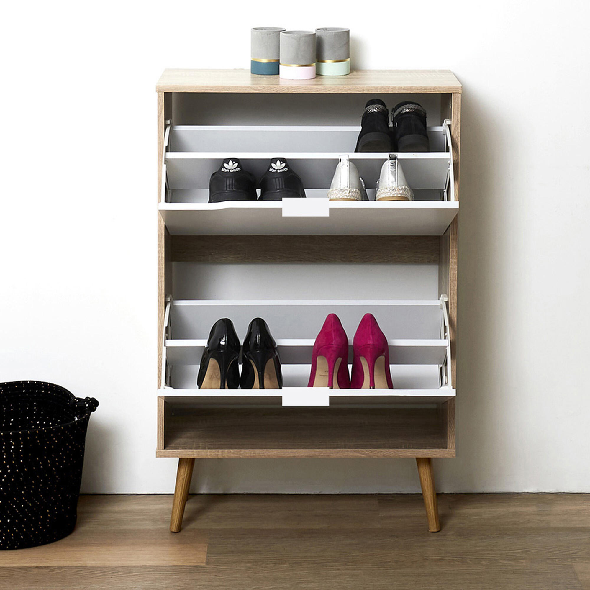 Sapateira 2 gavetas madeira branco 91,5x60x23,5 cm - 4