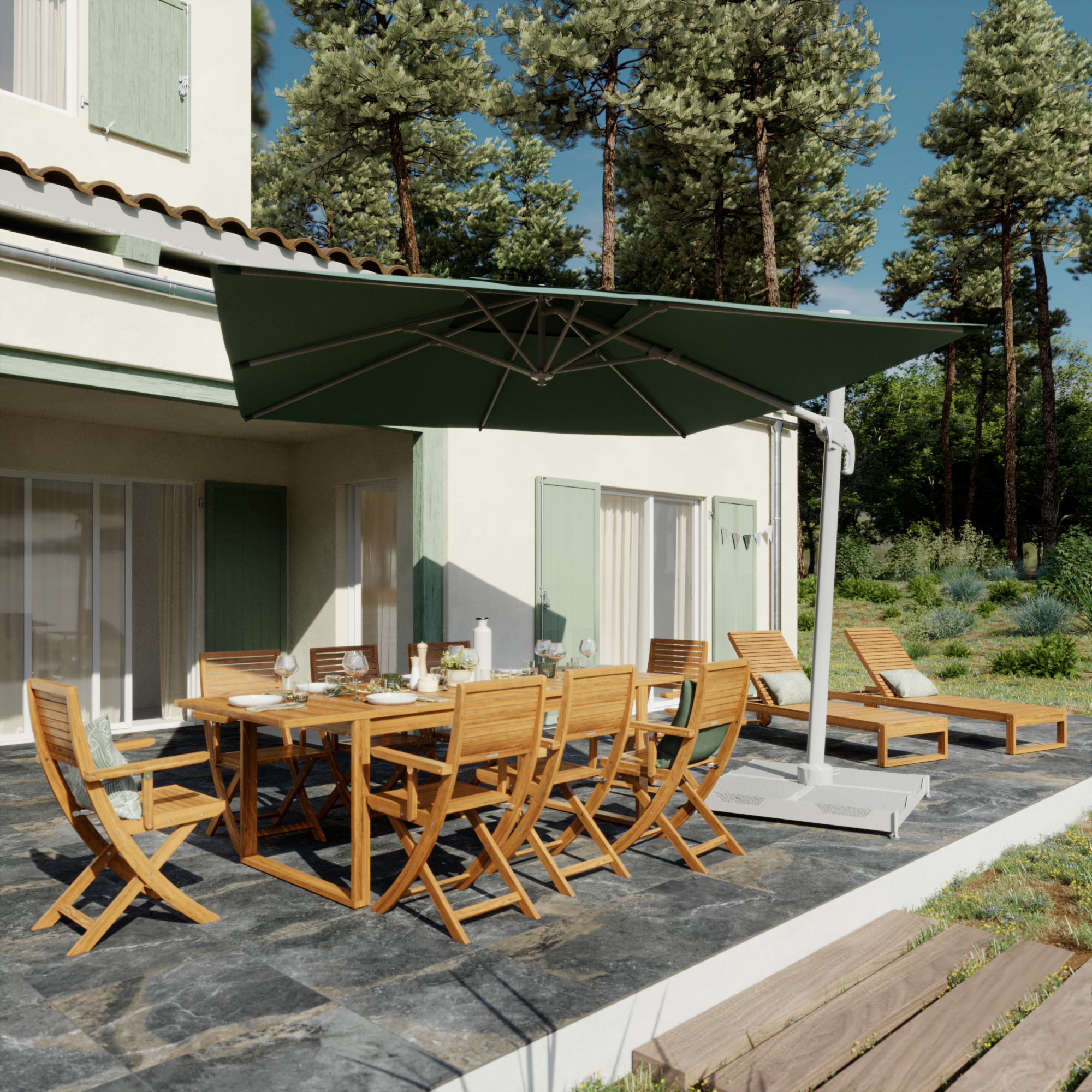 Poltrona de jardim castanho Naterial Solaris Wood - 6