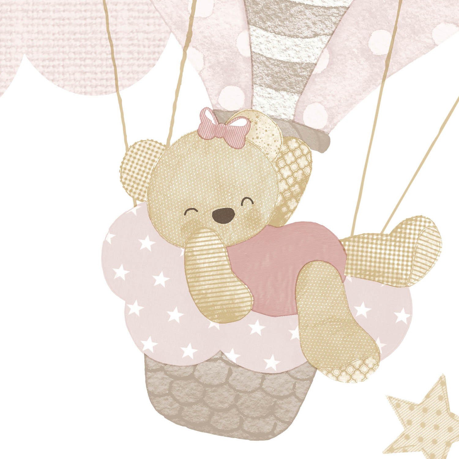 Papier peint intissé Babyland ourson rose - 4