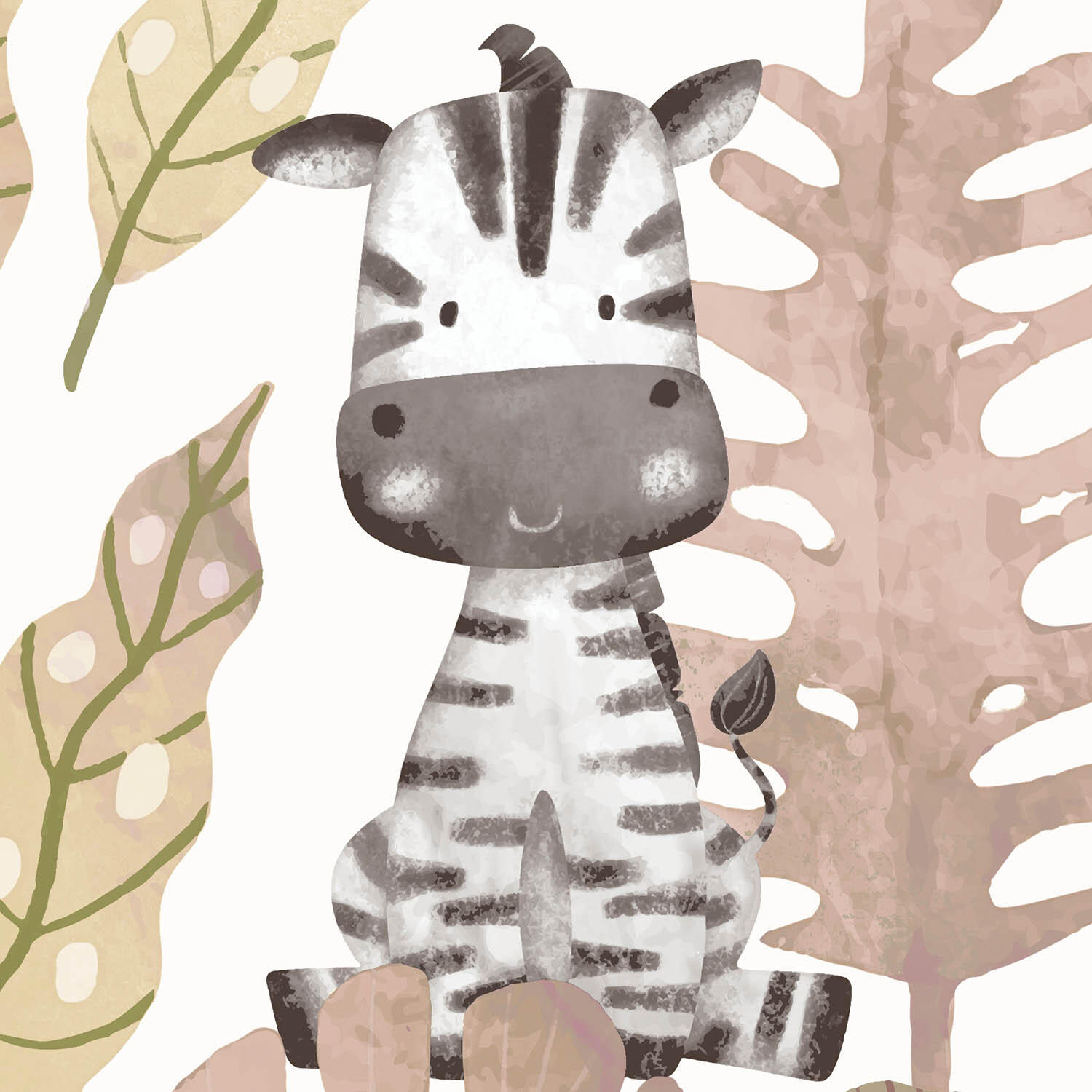 Papier peint intissé Babyland savane rose, blanc - 3