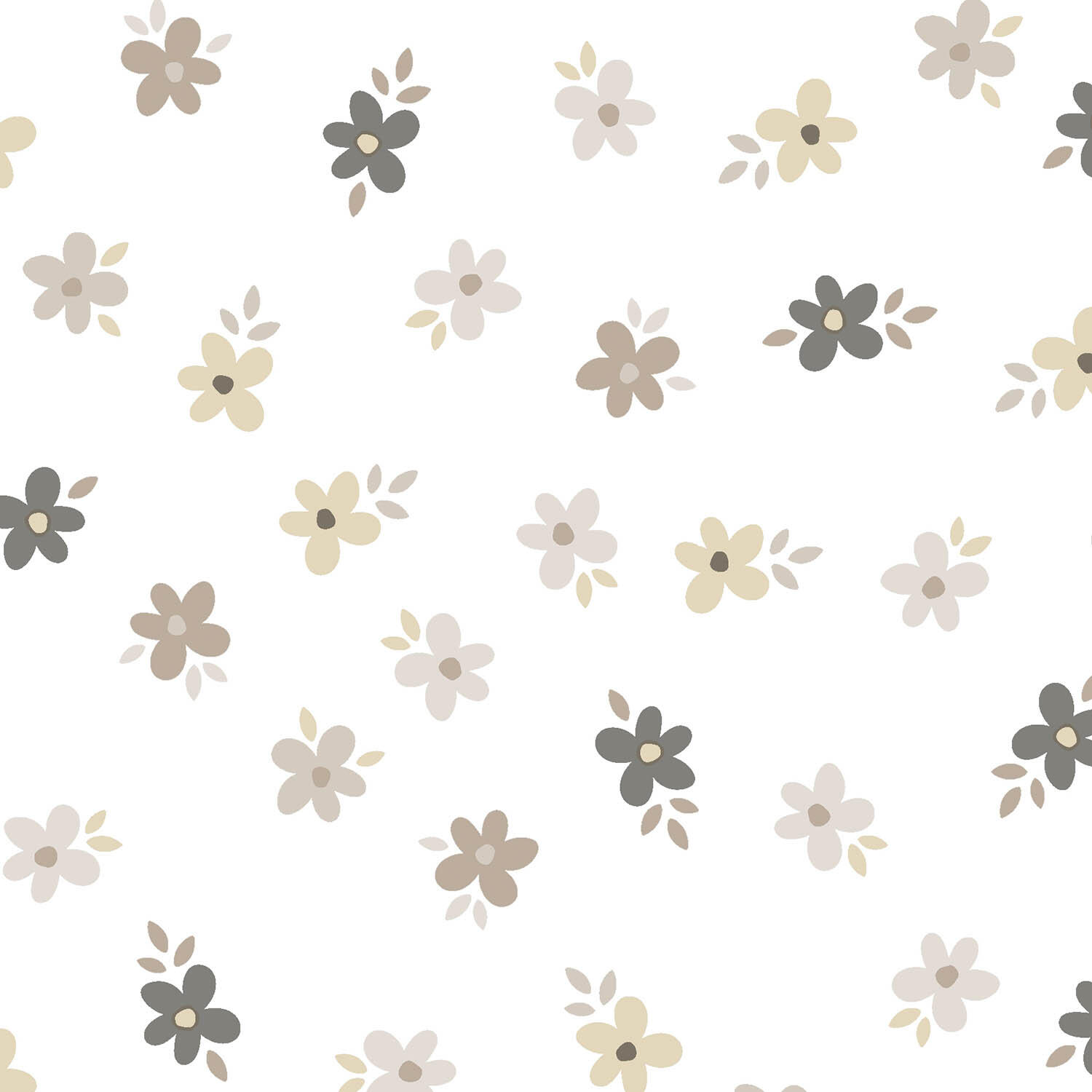 Papier peint intissé Babyland fleurettes blanc, beige - 3