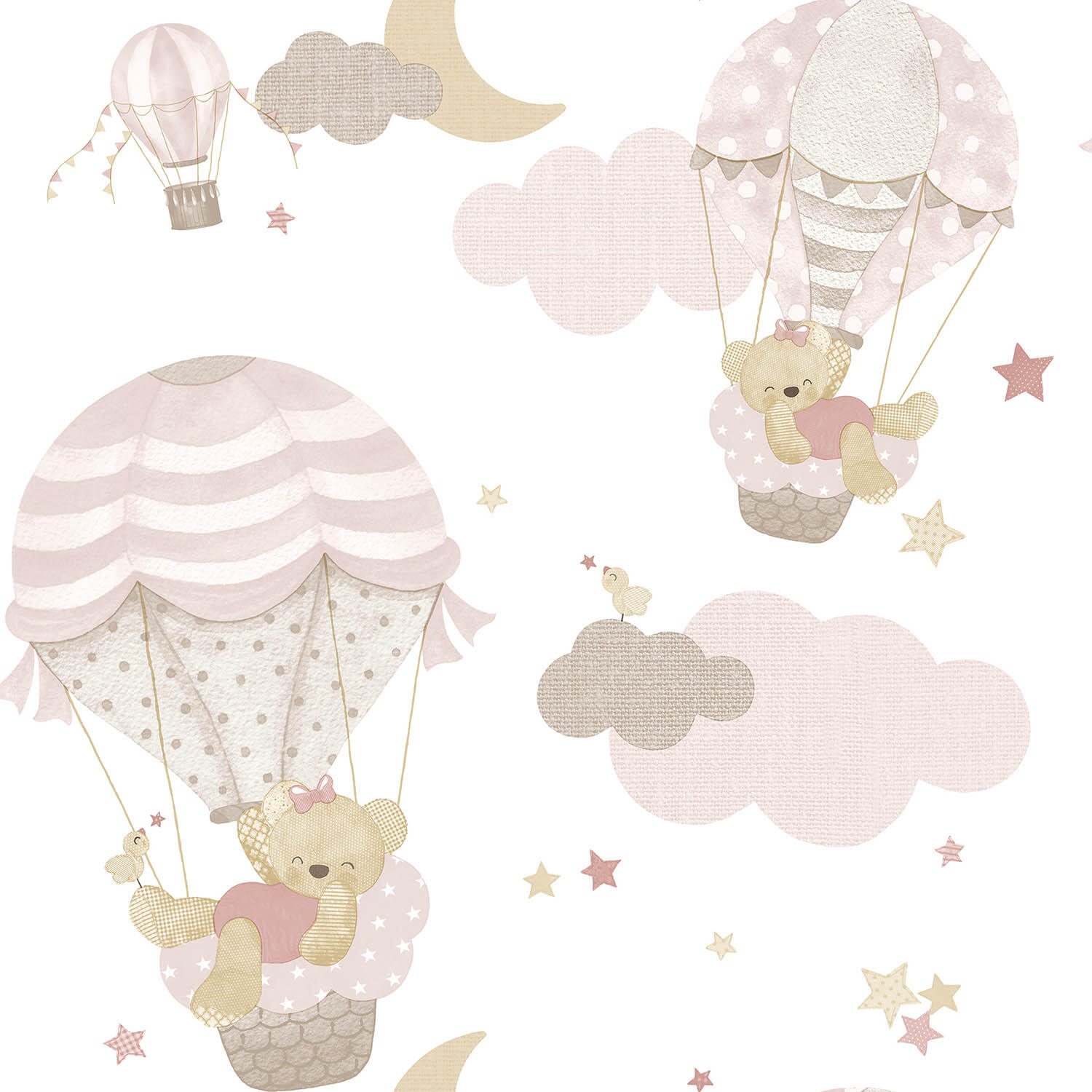 Papier peint intissé Babyland ourson rose - 3