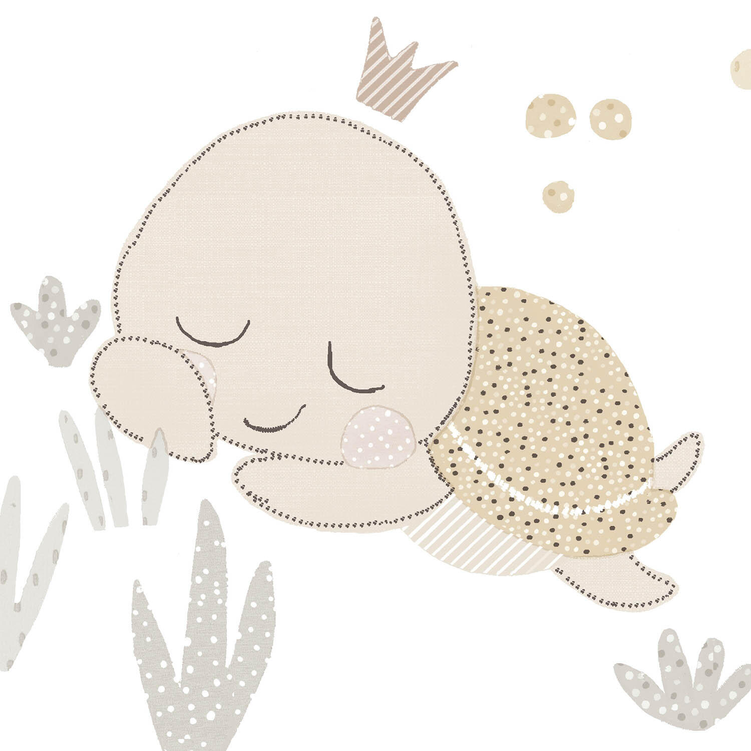Papier peint intissé Babyland tortues blanc, beige - 4