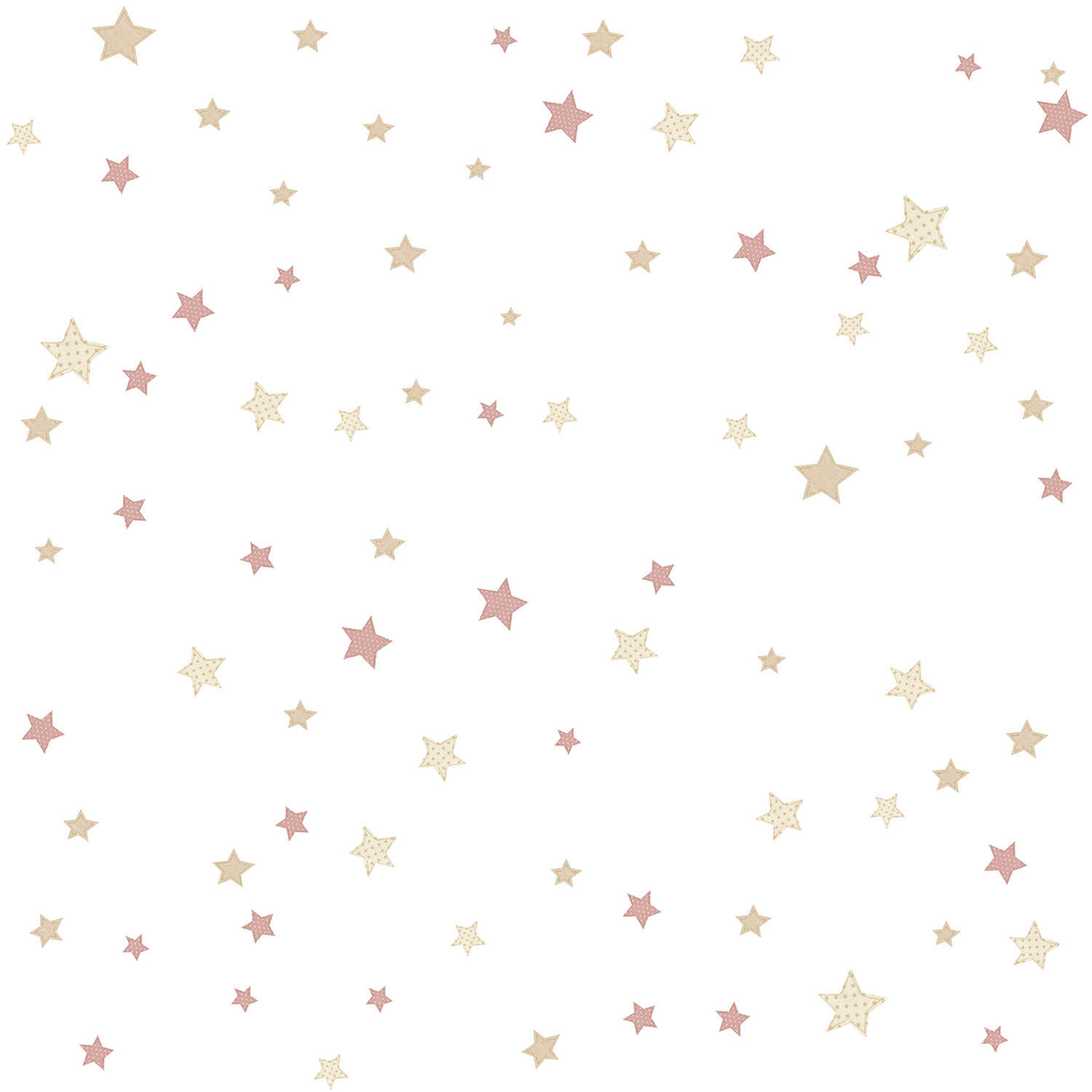 Papier peint intissé Babyland étoiles rose, beige - 3