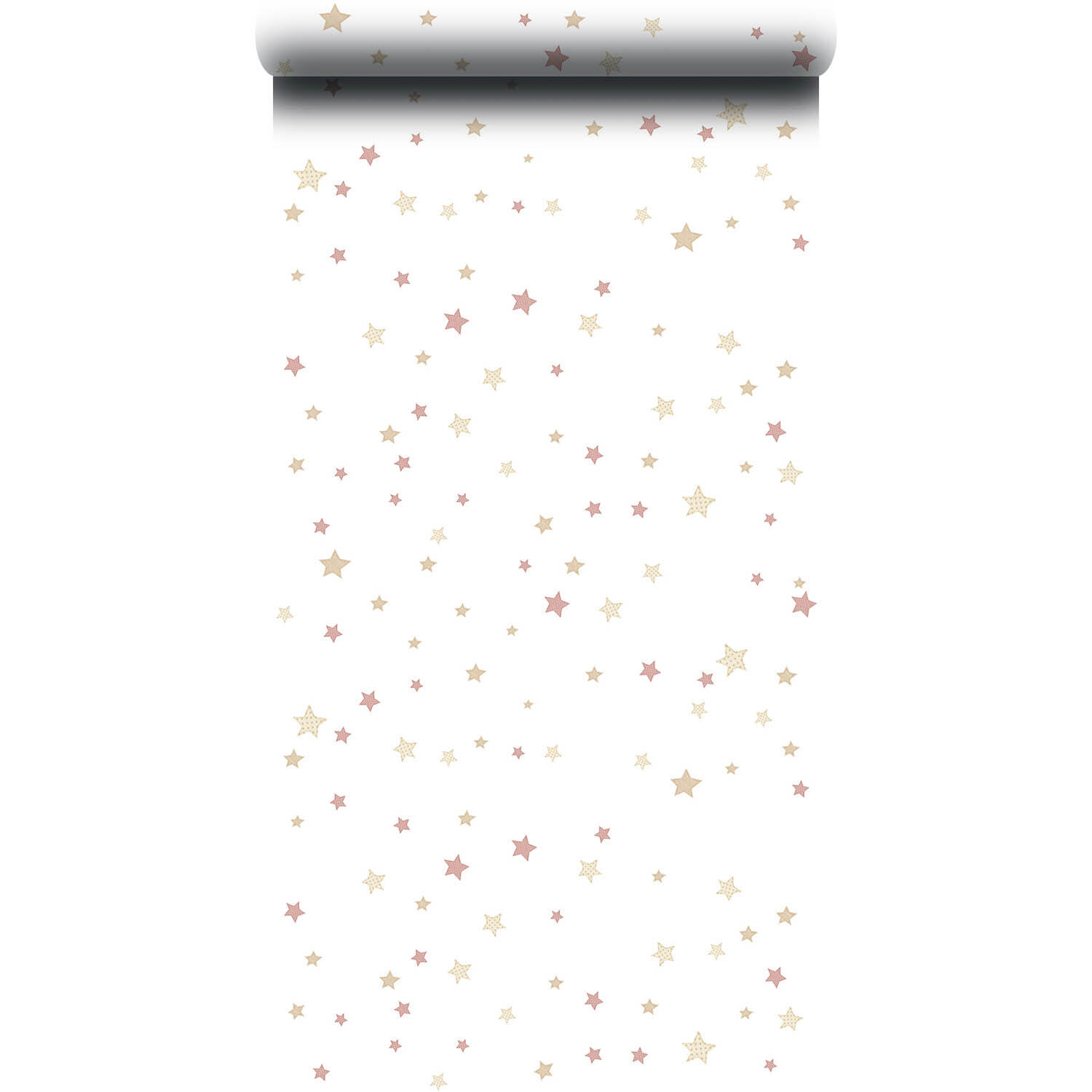 Papier peint intissé Babyland étoiles rose, beige - 4