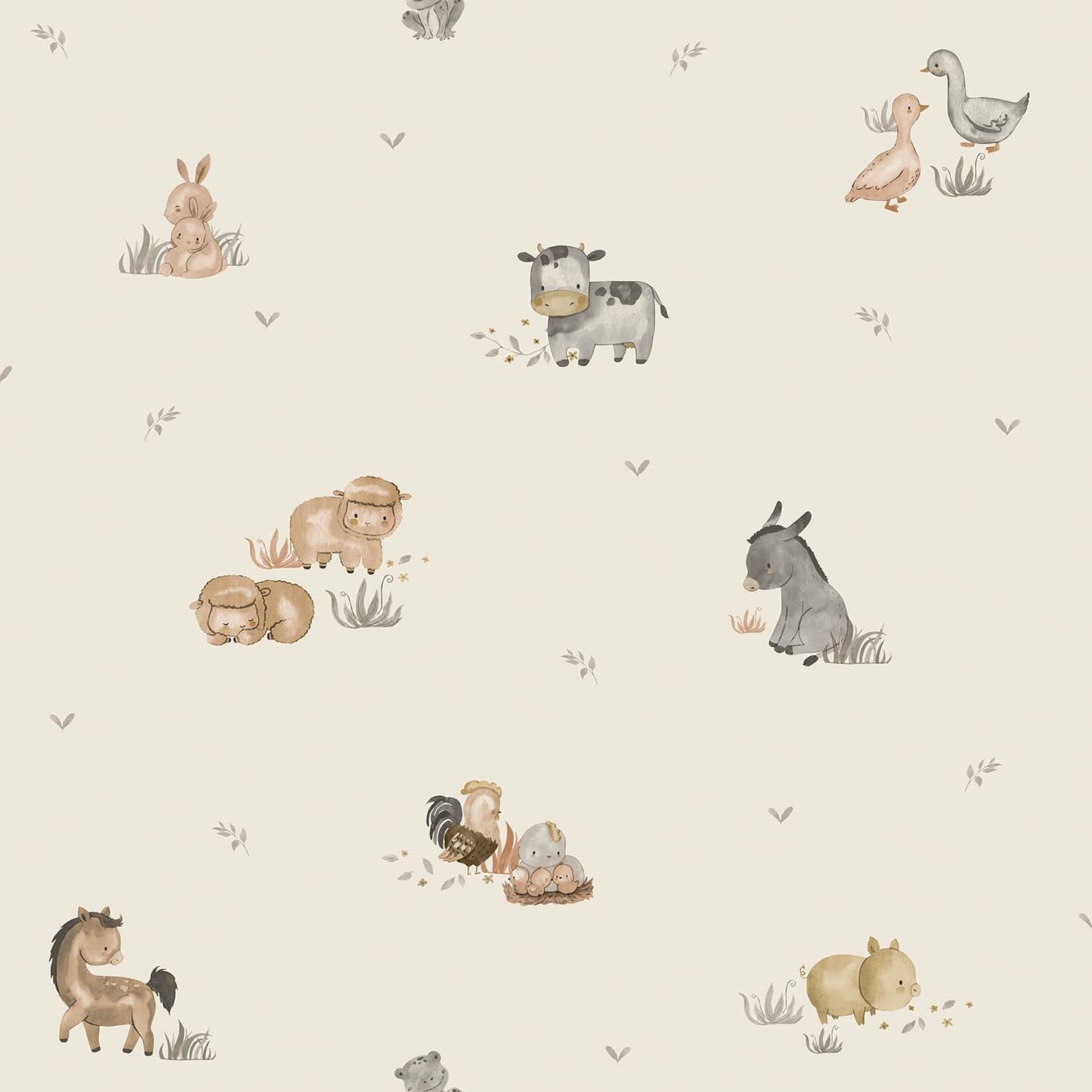 Papier peint intissé Babyland ferme beige - 2