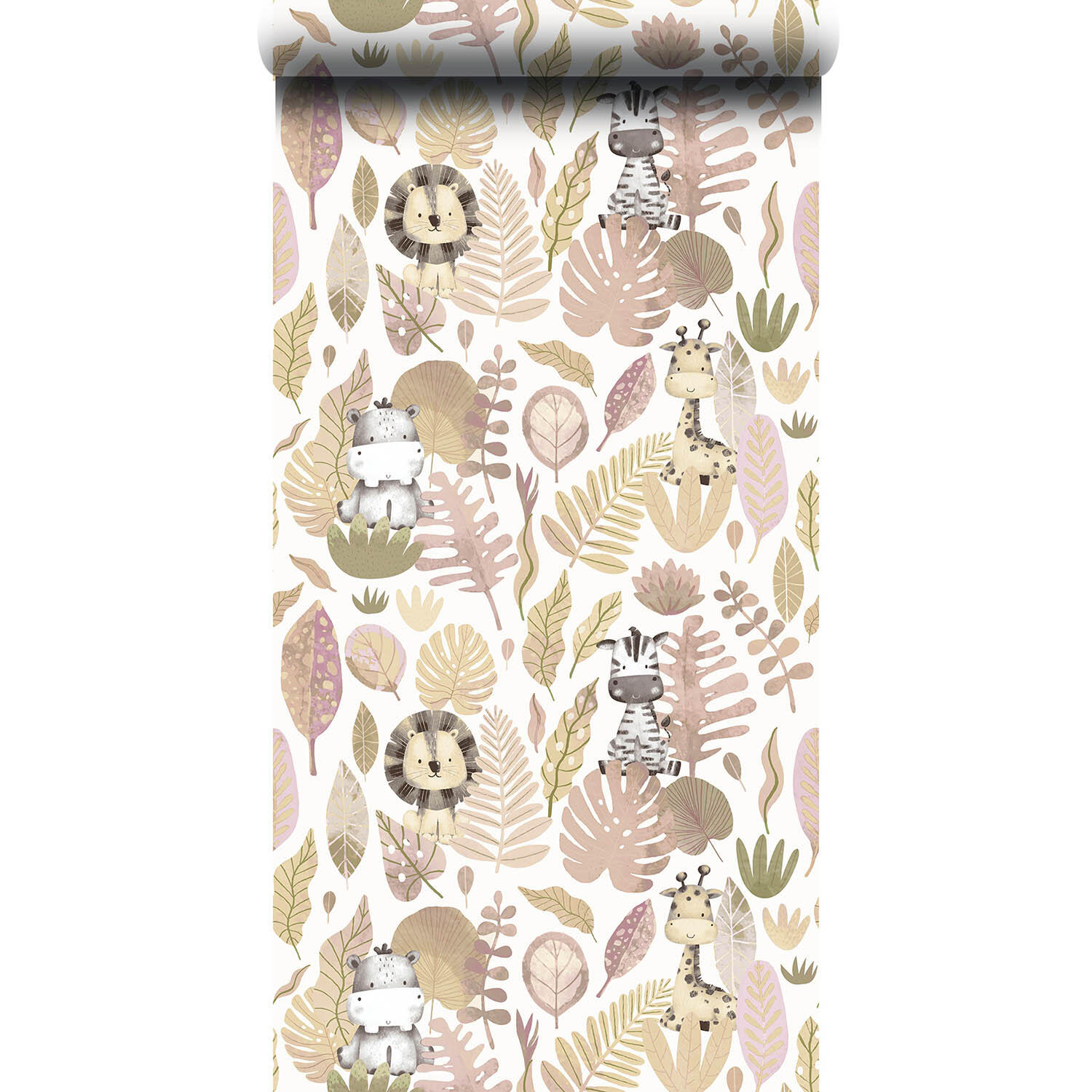 Papier peint intissé Babyland savane rose, blanc - 4