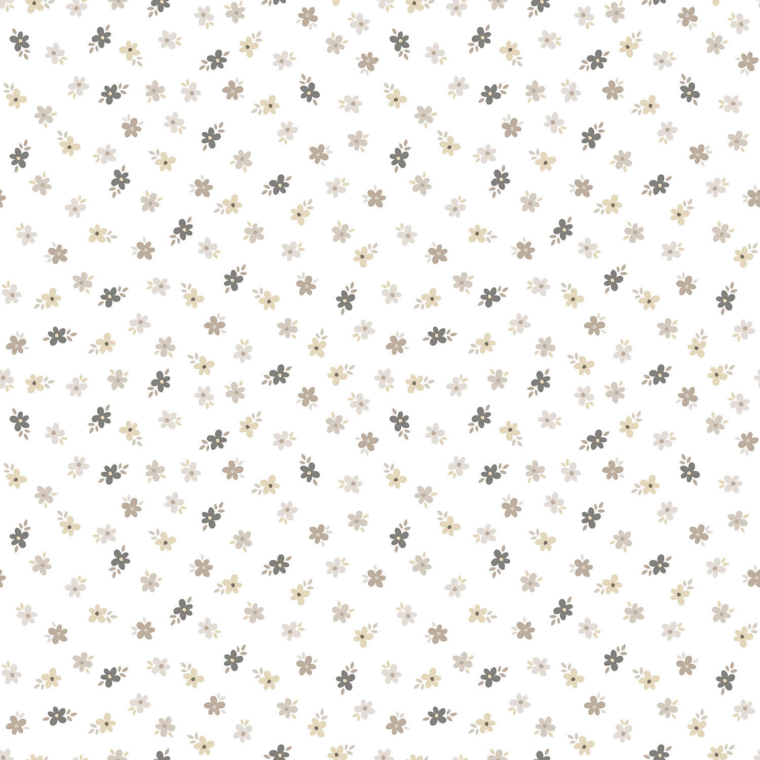 Papier peint intissé Babyland fleurettes blanc, beige - 2