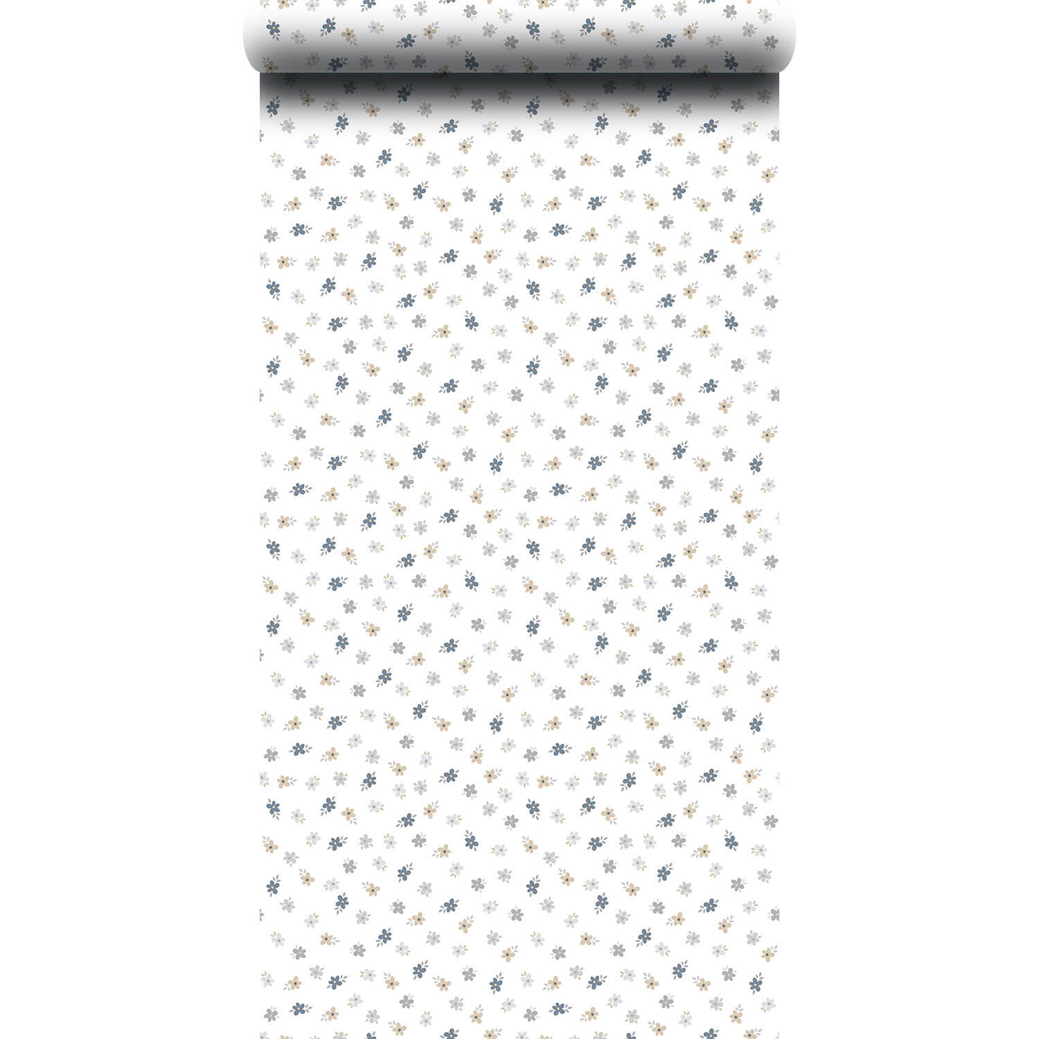 Papier peint intissé Babyland fleurettes blanc, bleu - 4