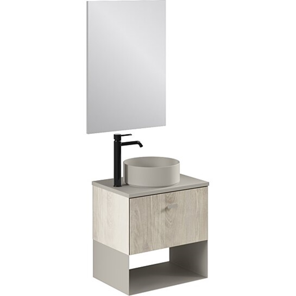 Mueble de baño con lavabo mei top roble claro 50x35 cm