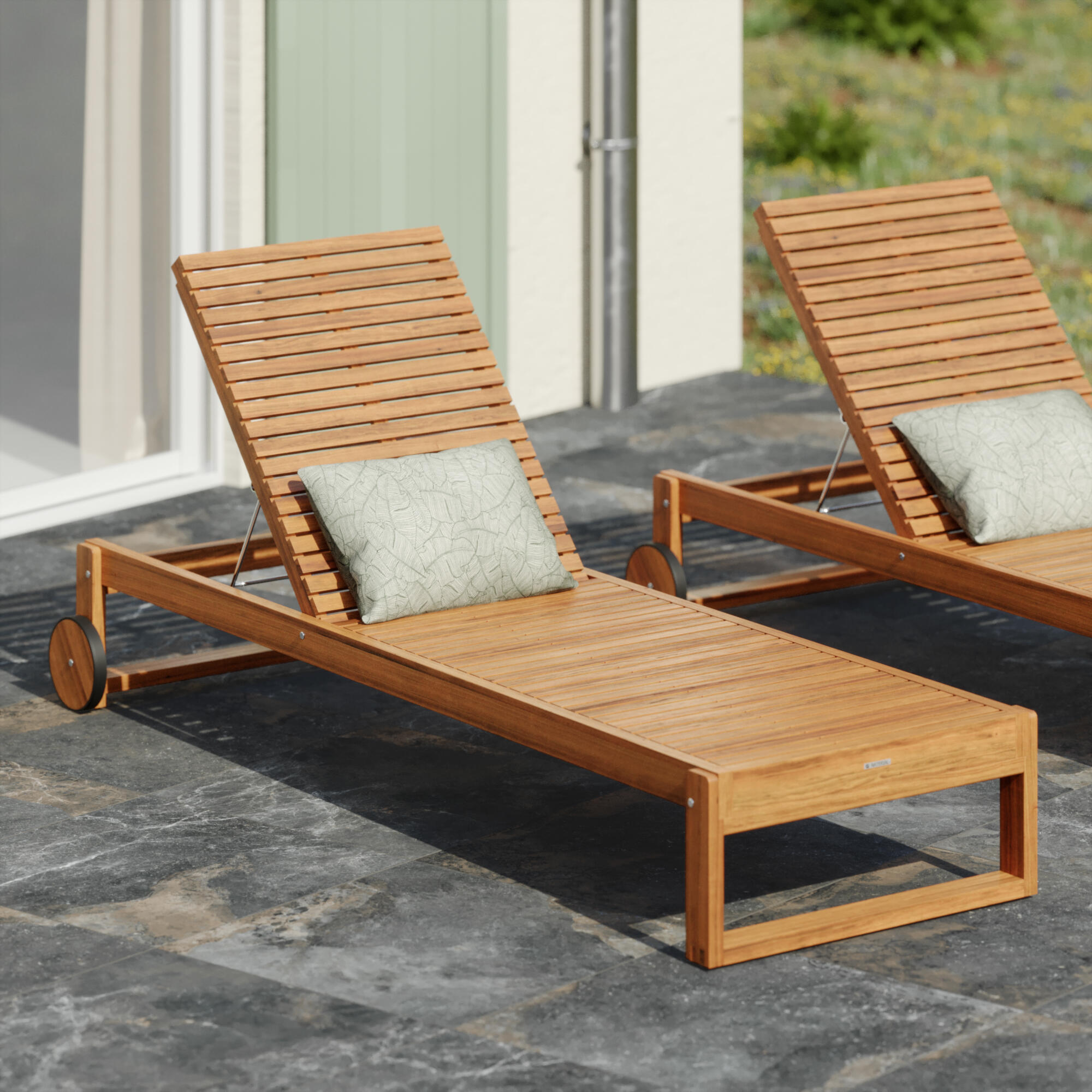 Bain de soleil en acacia Solaris II NATERIAL - 2