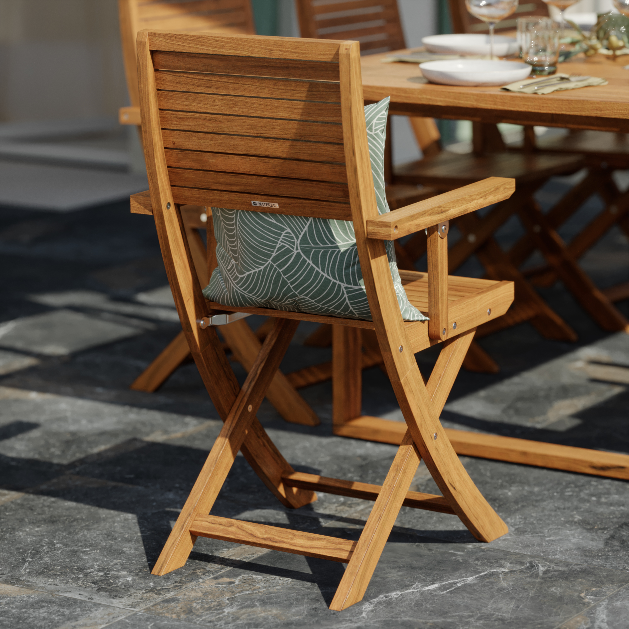 Poltrona de jardim castanho Naterial Solaris Wood - 9