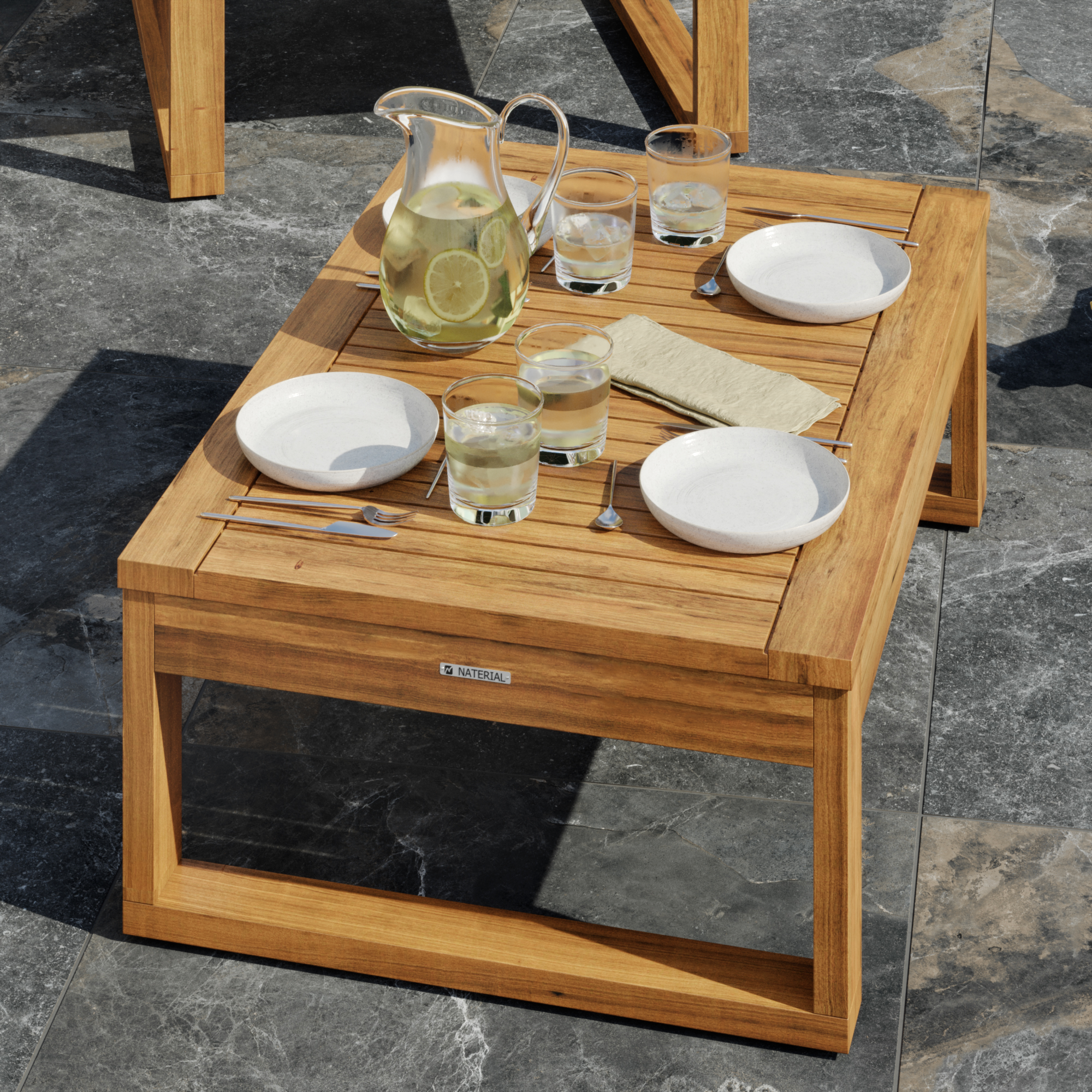 Salon bas en acacia Solaris NATERIAL, 4 personnes - 3