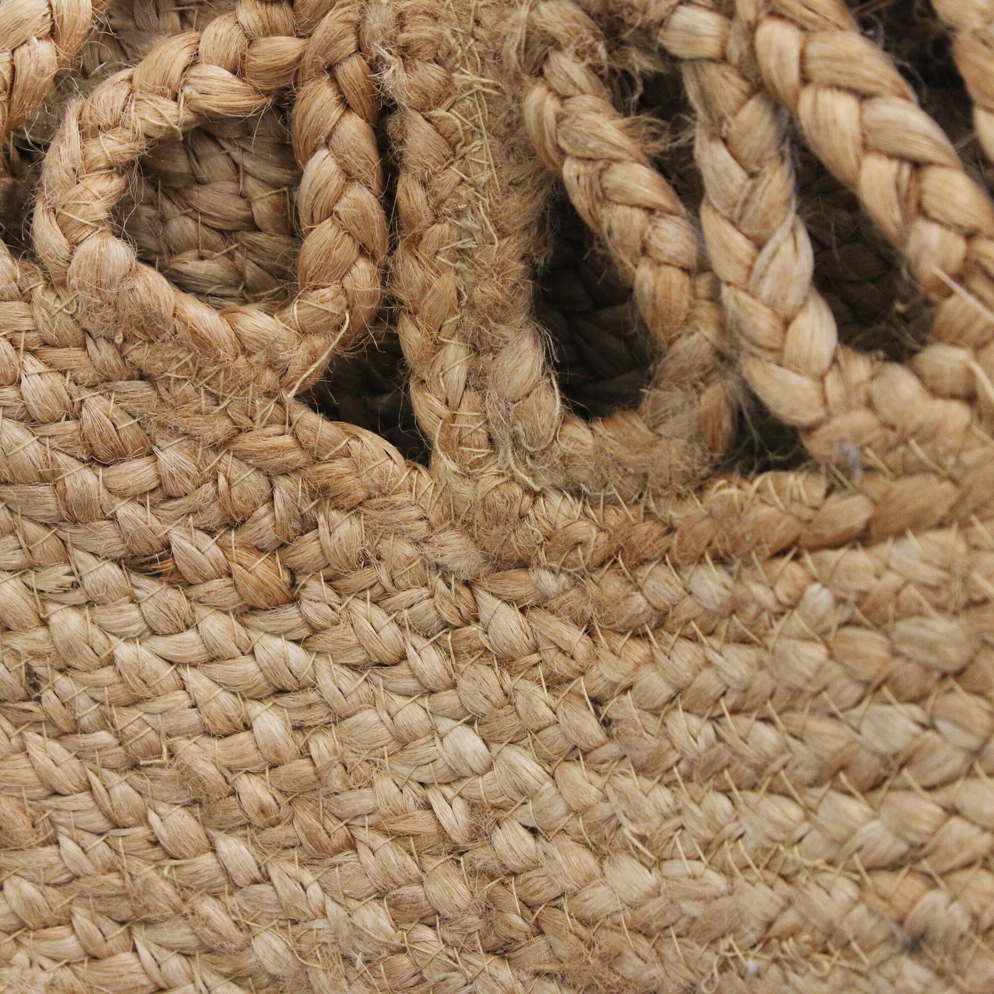 Alfombra  yute tejido plano    beige redonda 90x90cm - 2