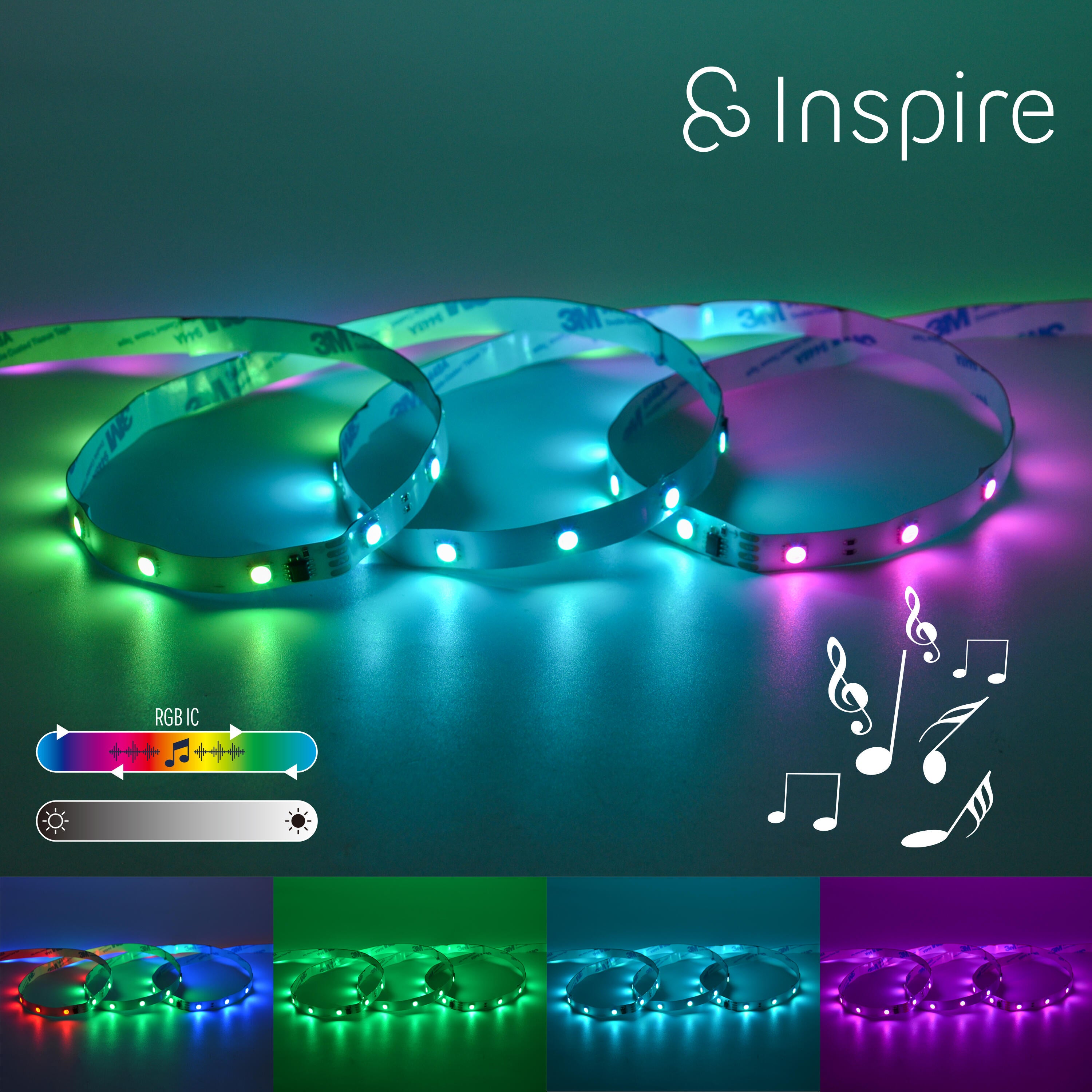 Taśma LED Music Drive RGB Tirli 10 m IP20 Inspire - 9