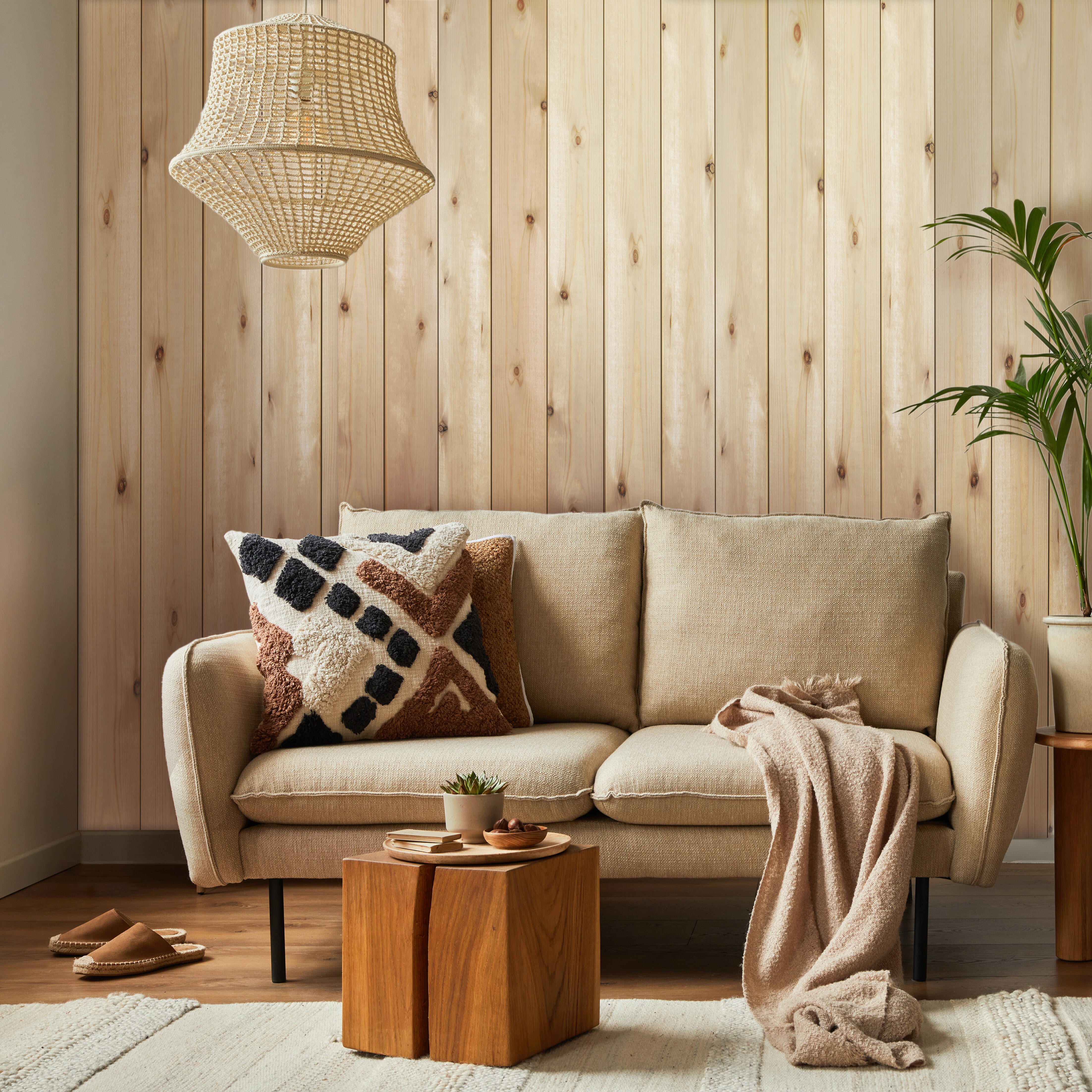 Revestimiento de pared de MADERA de pino natural con nudos de 190x9.5 cm - 3