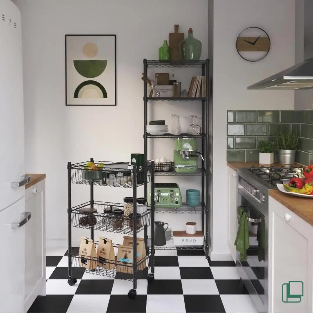Estante cromada com 3 prateleiras 90x35x90 cm Spaceo - 10